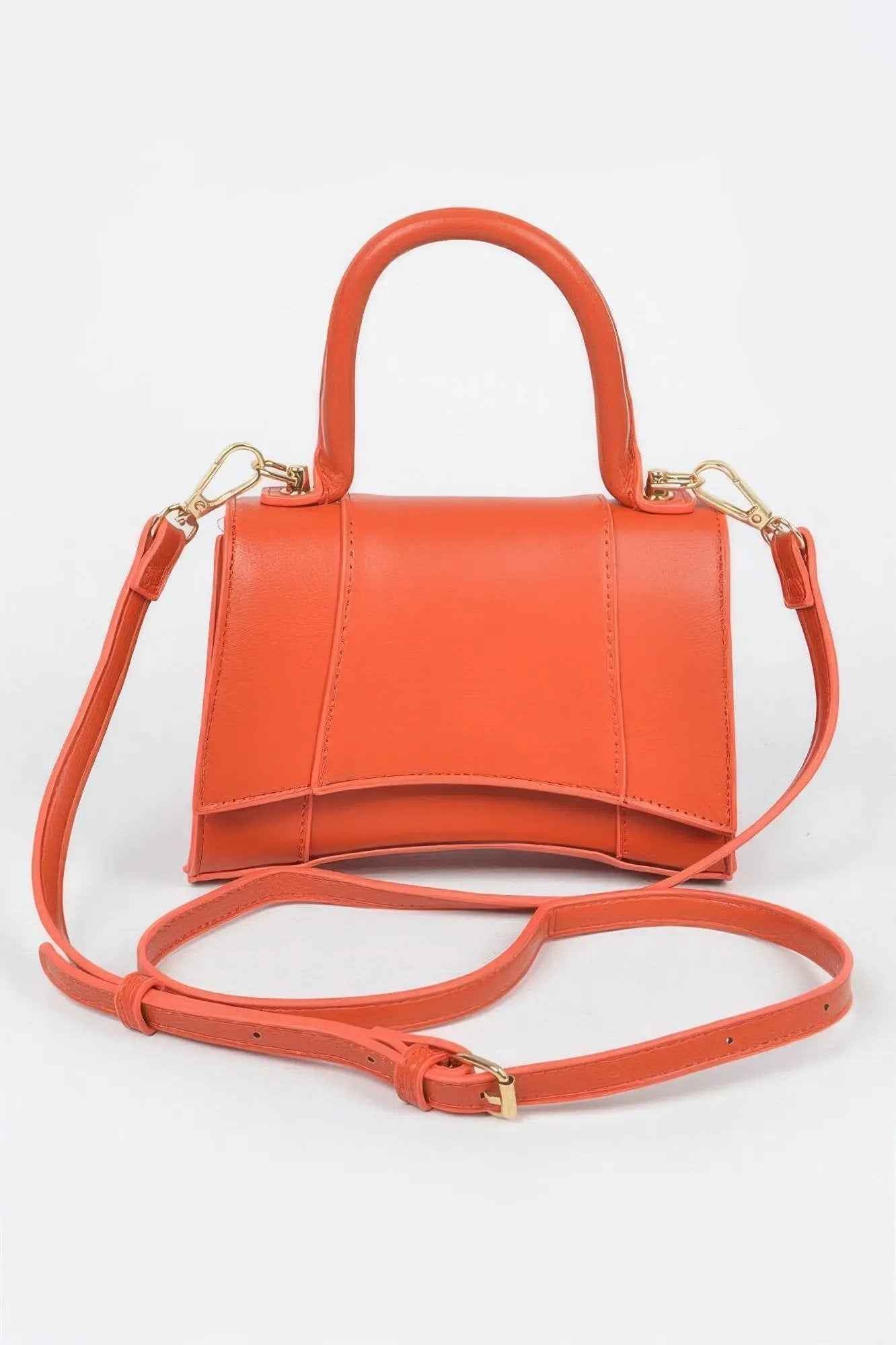Faux Leather Top Handle Bag