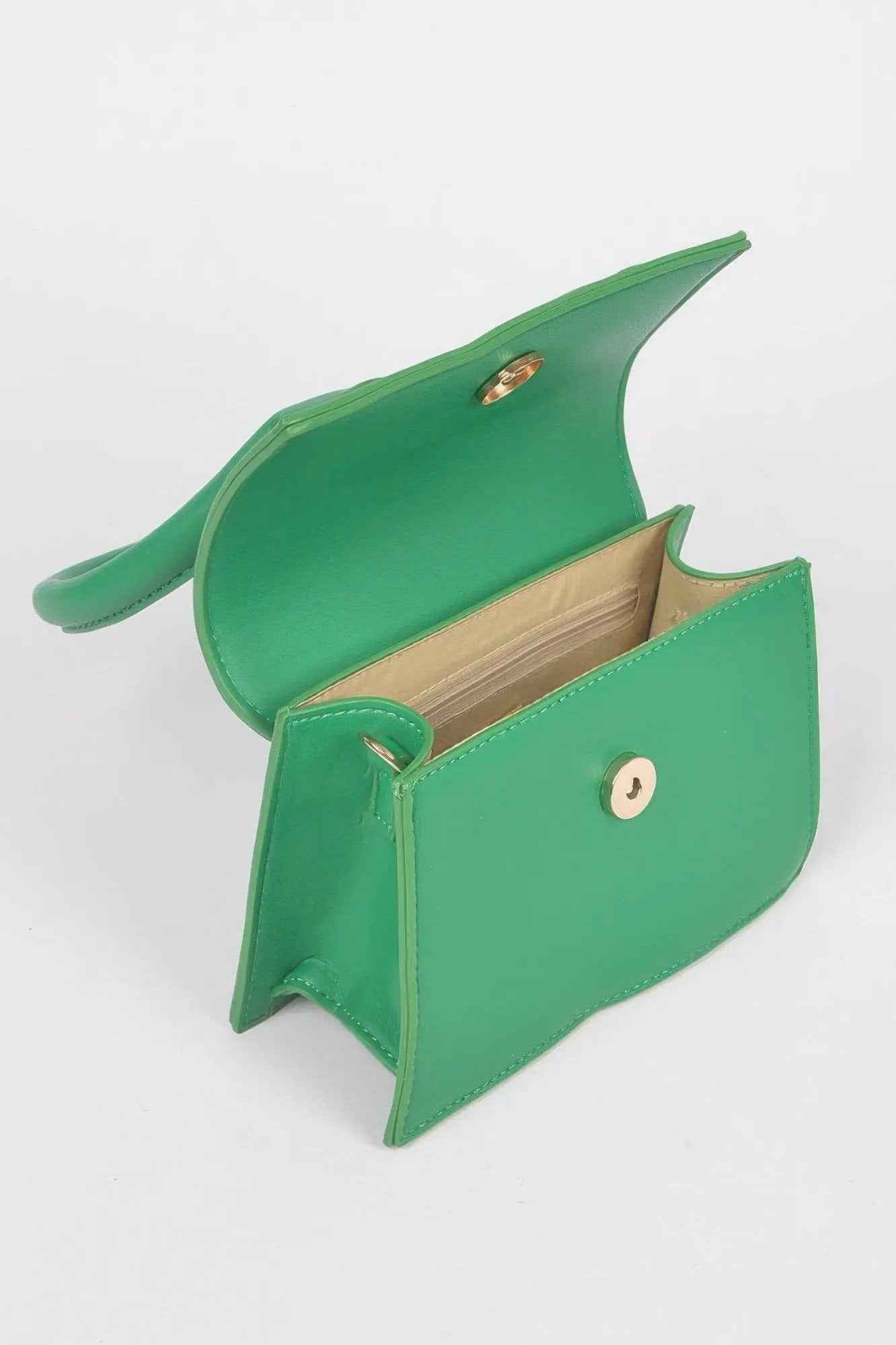 Faux Leather Top Handle Bag