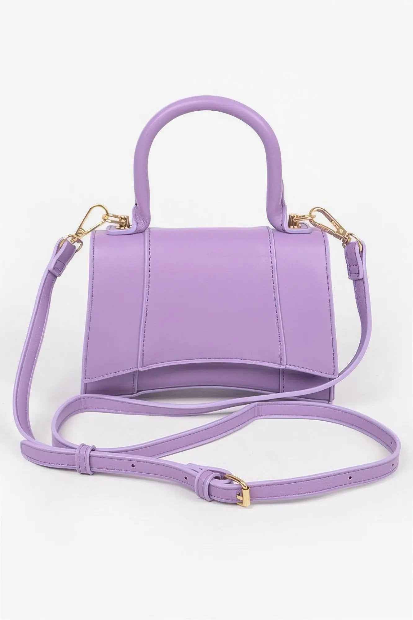 Faux Leather Top Handle Bag