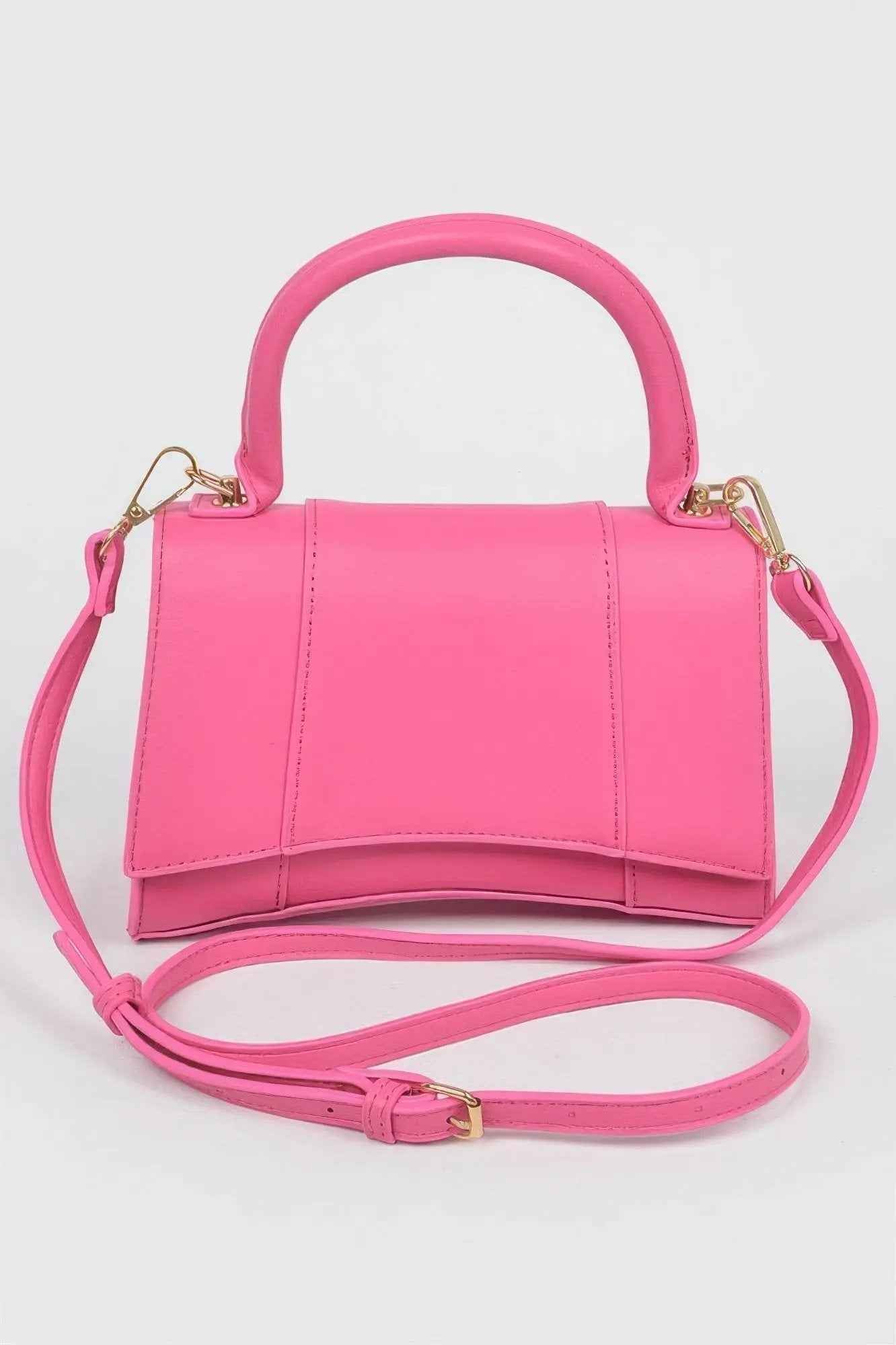 Faux Leather Top Handle Bag