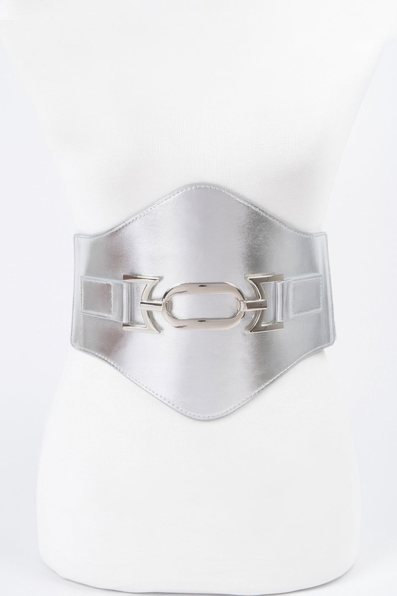 Faux Leather Wide Elastic Plus Size Belt - DressAffection