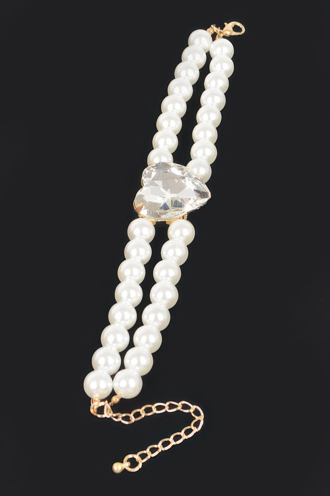 Faux Pearl Stone Elastic Bracelet - DressAffection