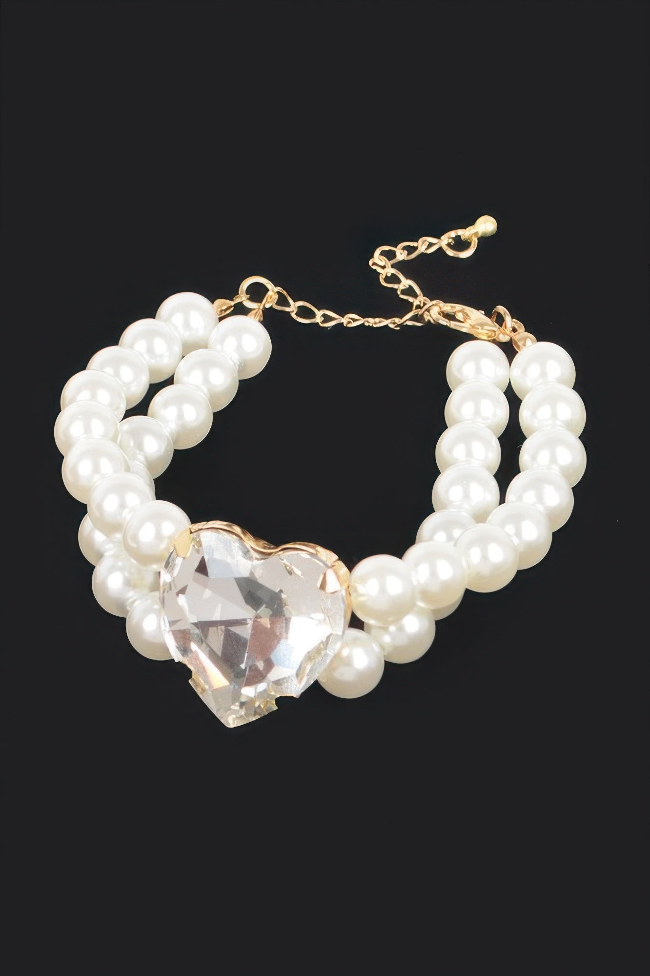 Faux Pearl Stone Elastic Bracelet - DressAffection