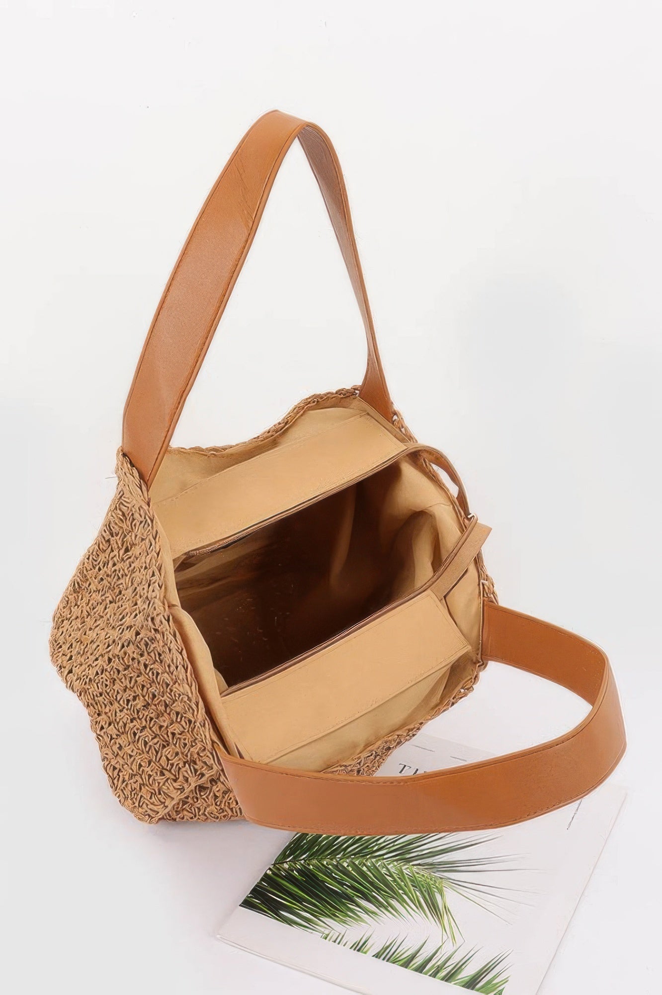 Faux Straw Ribbon Tote Bag - DressAffection