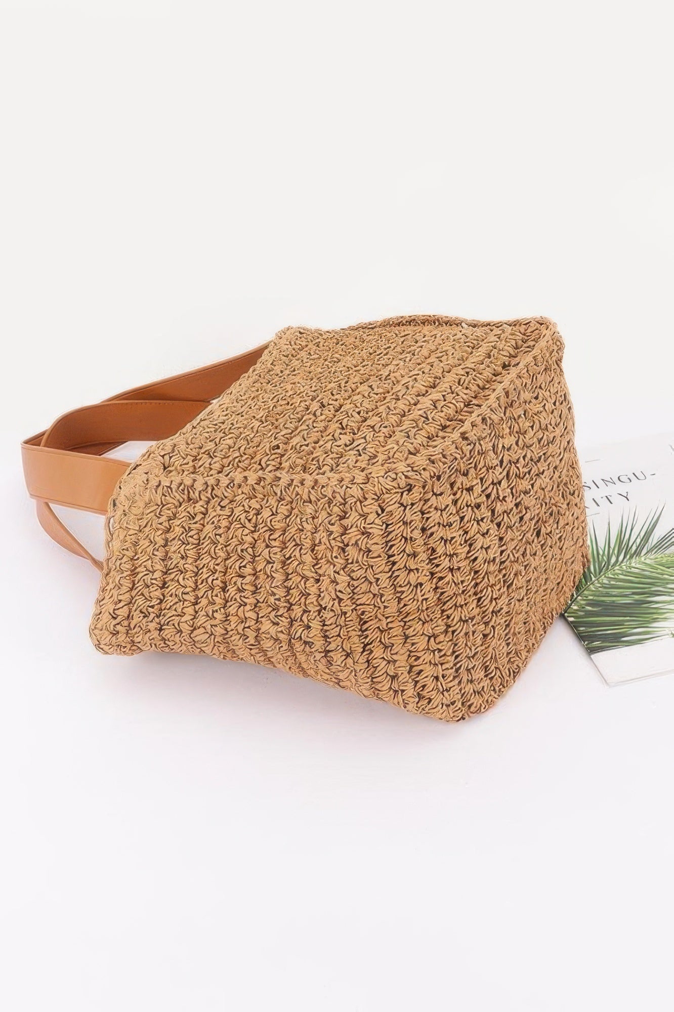 Faux Straw Ribbon Tote Bag - DressAffection