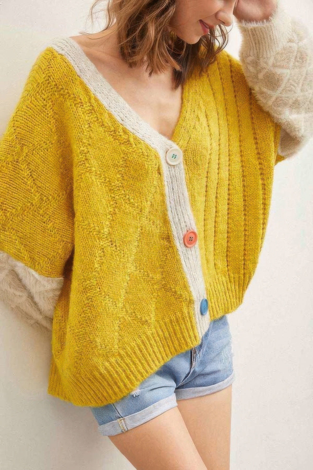 Front Drop Shoulder Cardigan - DressAffection