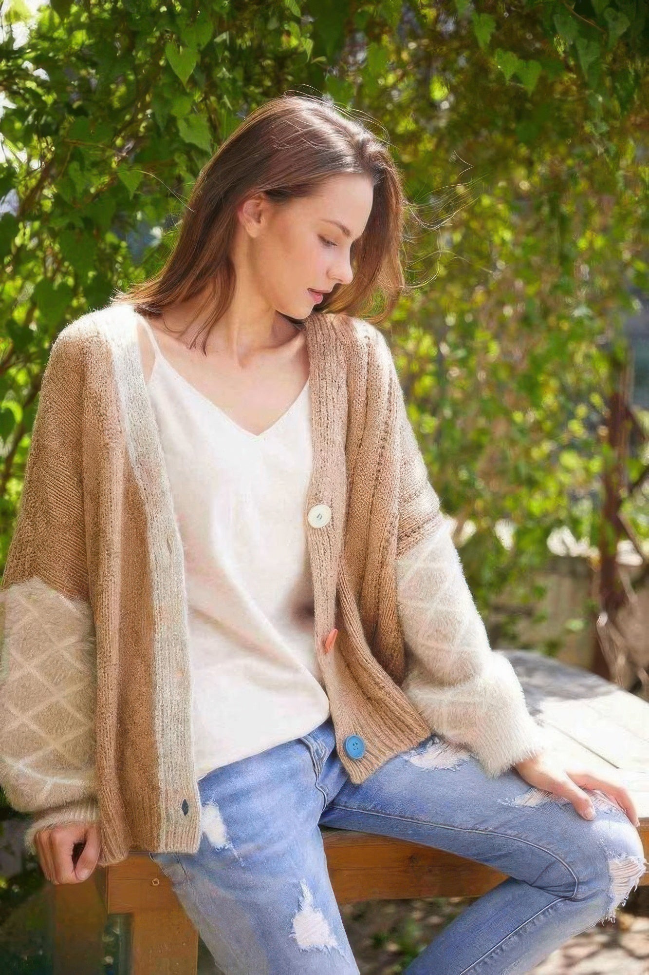 Front Drop Shoulder Cardigan - DressAffection