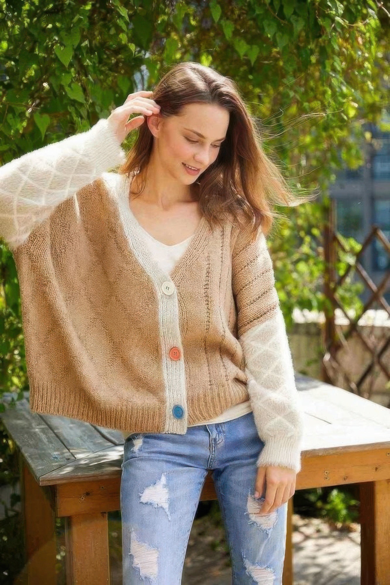 Front Drop Shoulder Cardigan - DressAffection