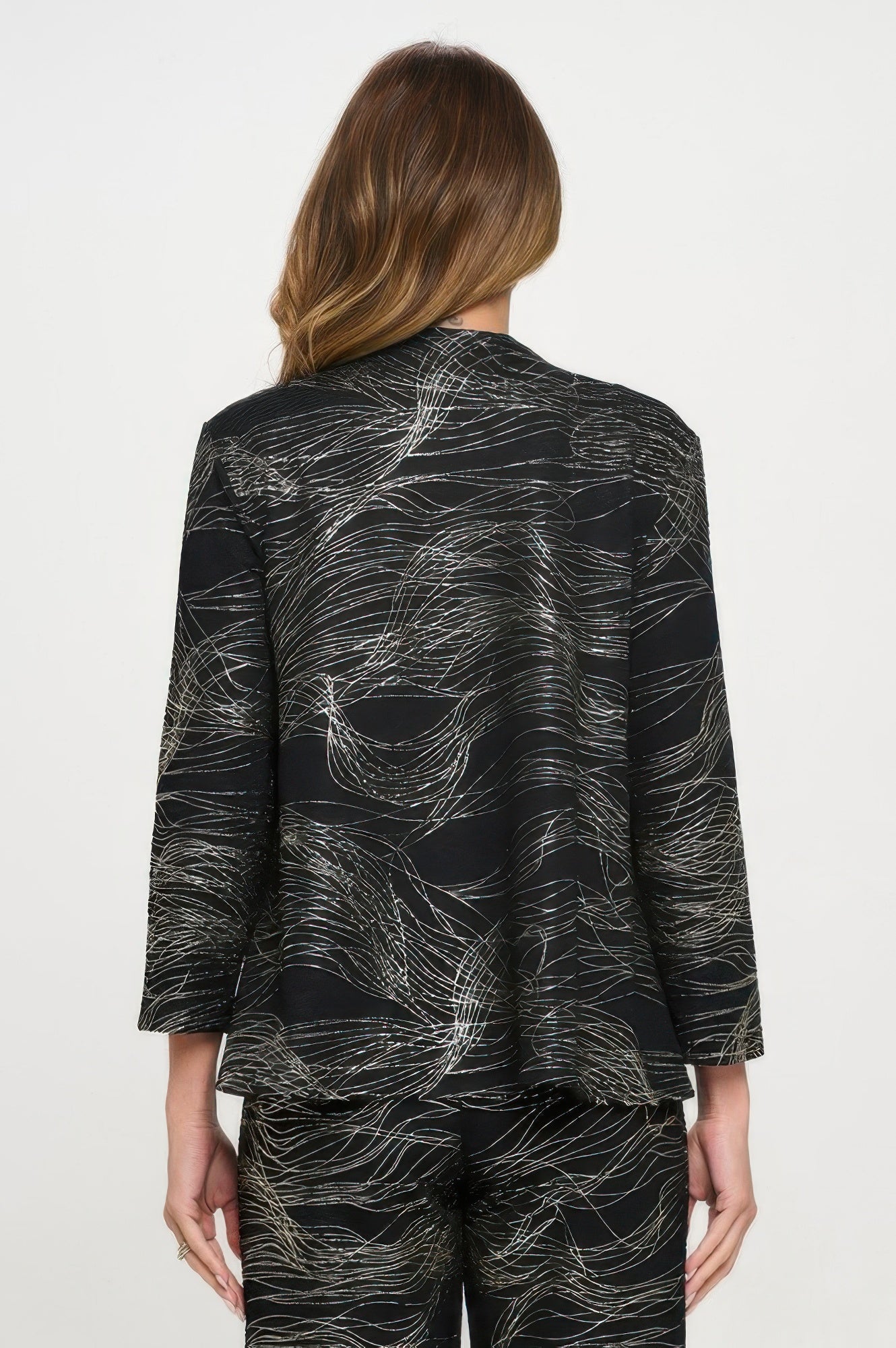 Fukuro Jacquard Button Jacket W/foil - DressAffection