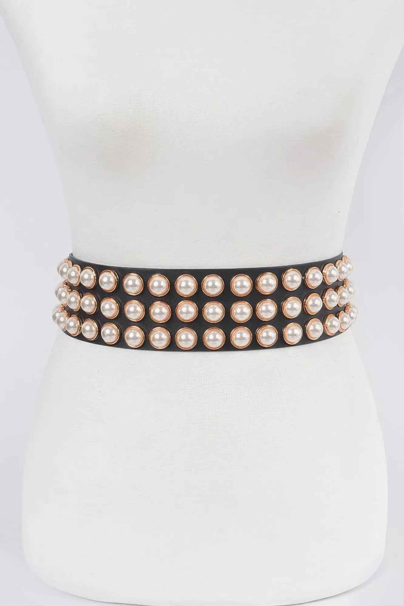Full Pearl Studded Waist Belt
