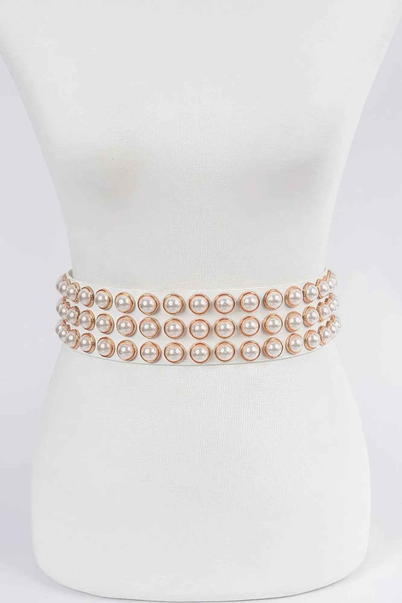Full Pearl Studded Waist Belt