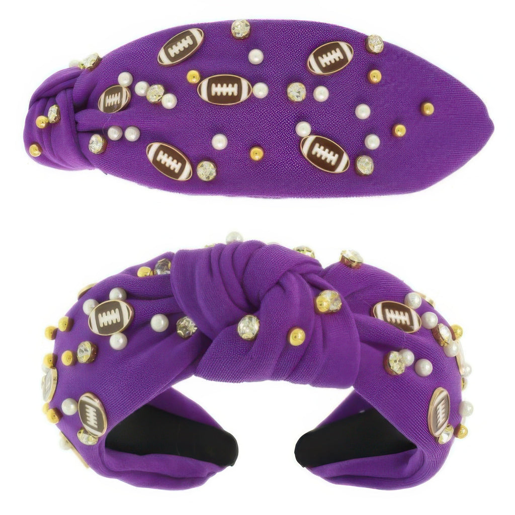 Game Day Football Theme Top Knotted Headband - DressAffection