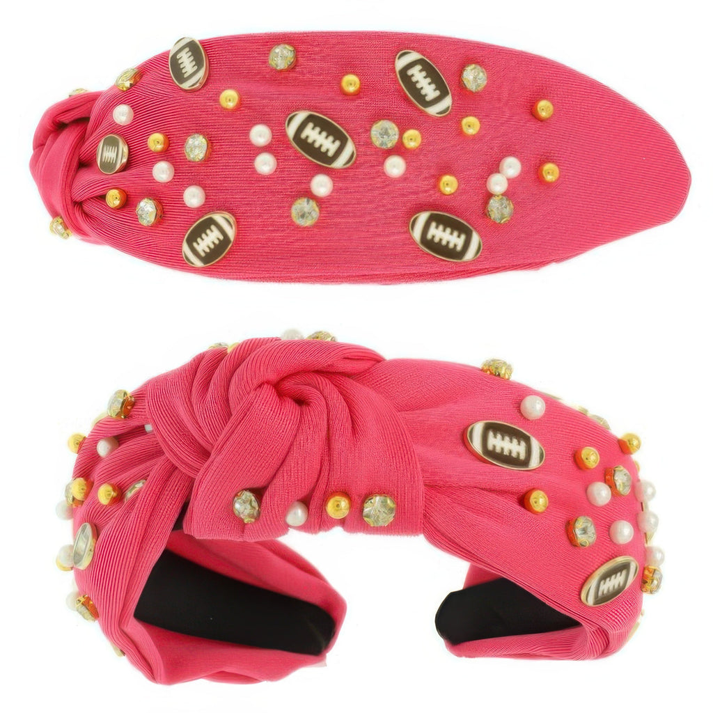 Game Day Football Theme Top Knotted Headband - DressAffection