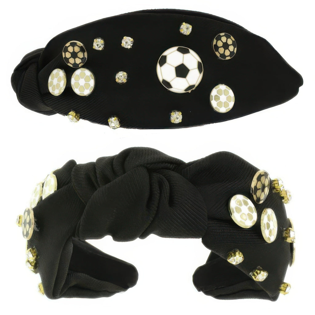 Game Day Soccer Theme Top Knotted Headband - DressAffection