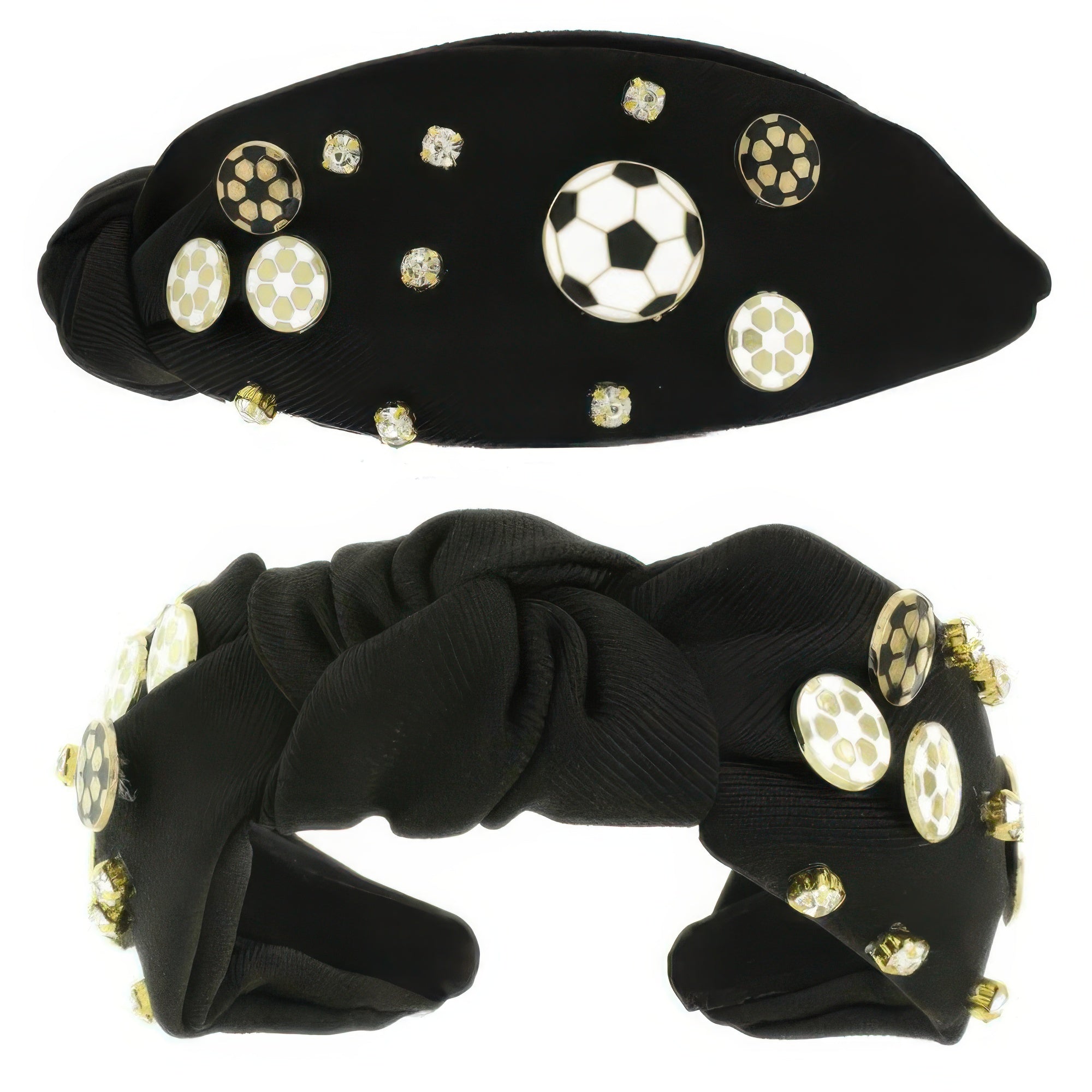 Game Day Soccer Theme Top Knotted Headband - DressAffection
