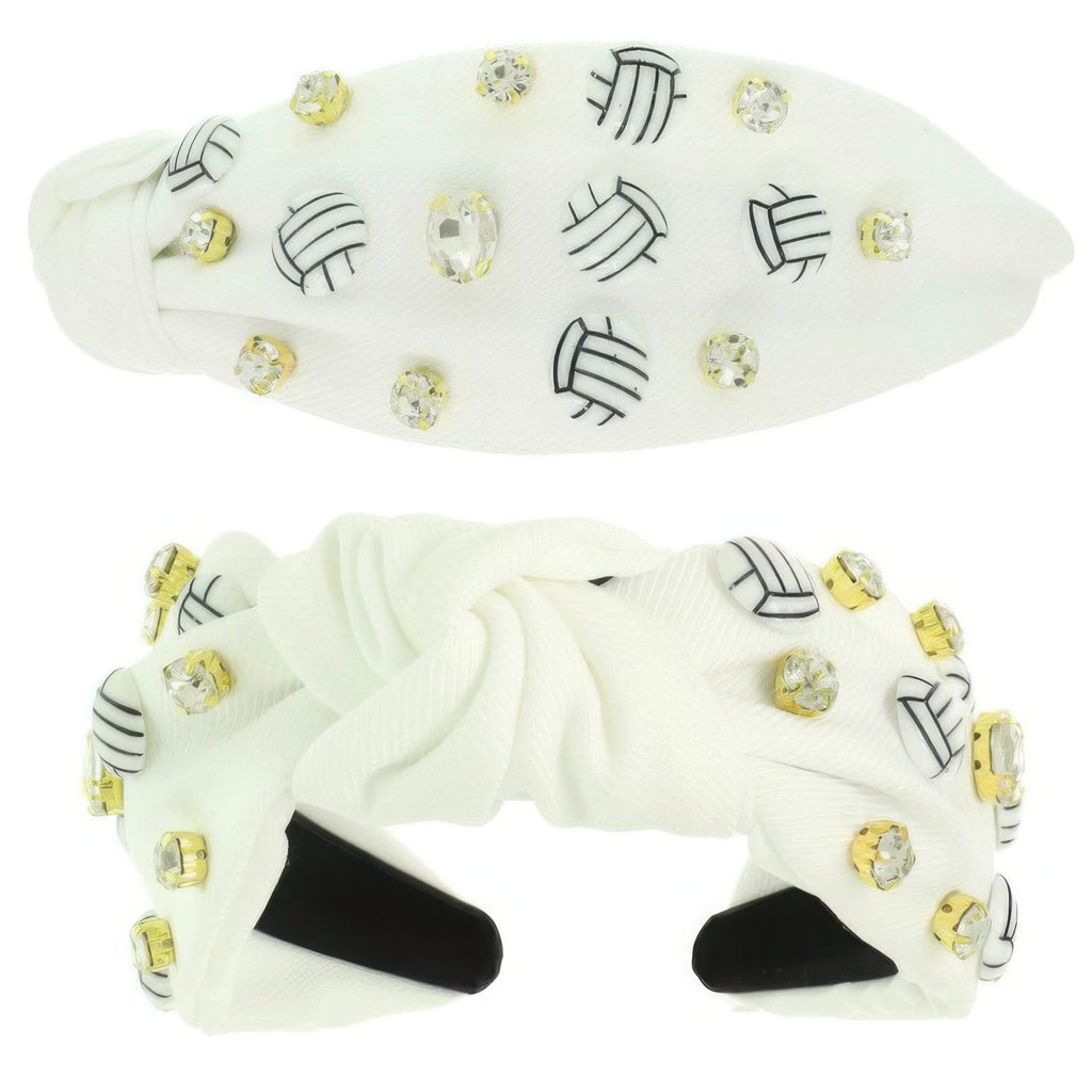 Game Day Volleyball Theme Top Knotted Headband - DressAffection