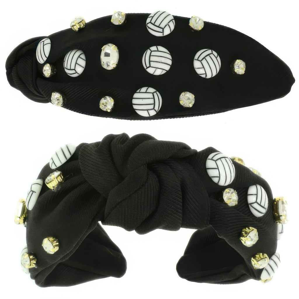 Game Day Volleyball Theme Top Knotted Headband - DressAffection