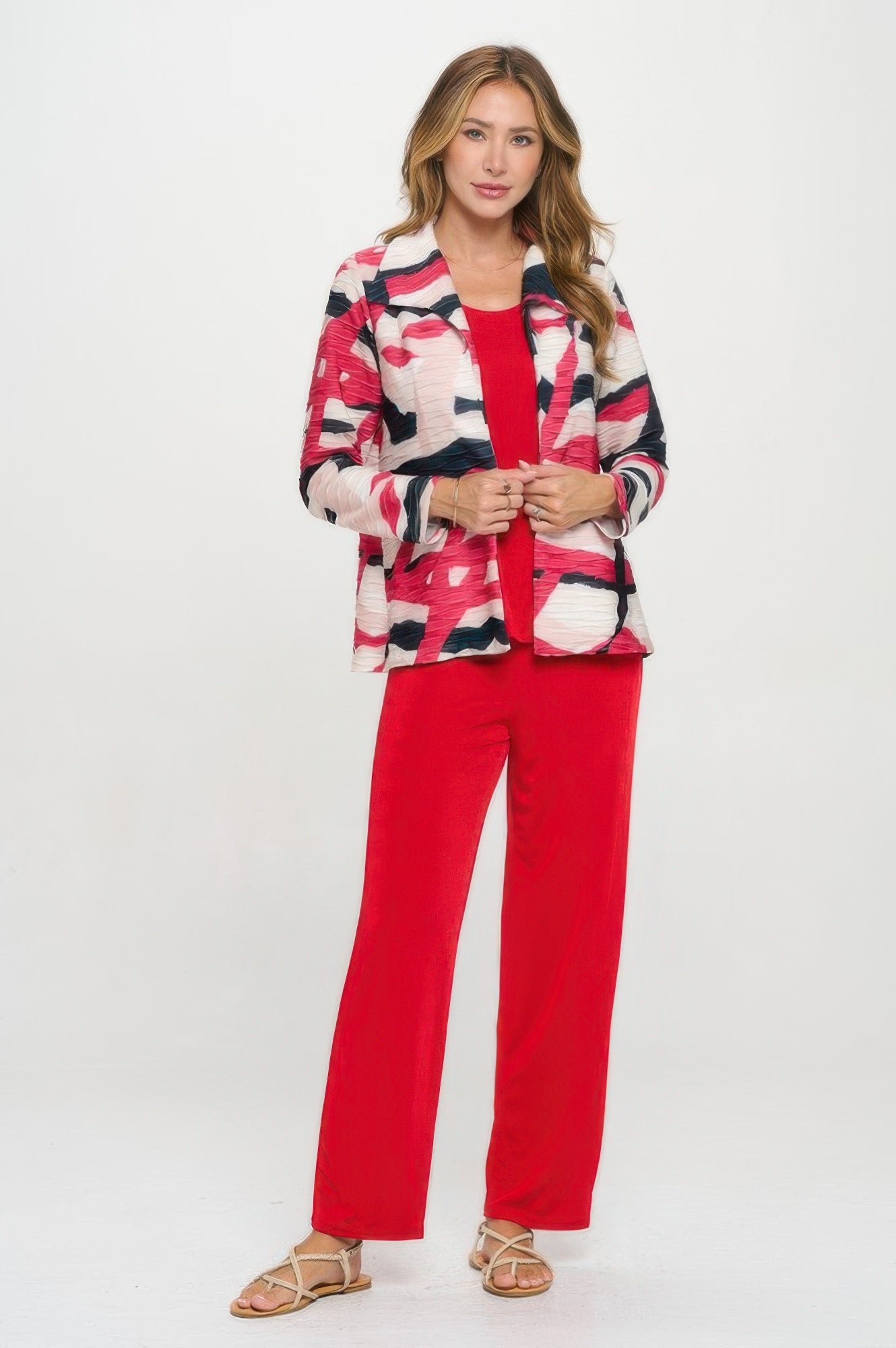 Glitter Wave Digital Print Jacket - DressAffection