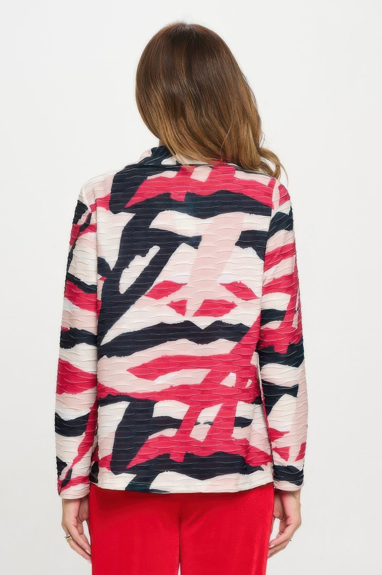 Glitter Wave Digital Print Jacket - DressAffection