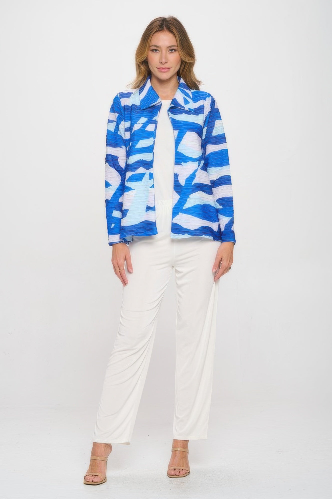 Glitter Wave Digital Print Jacket - DressAffection