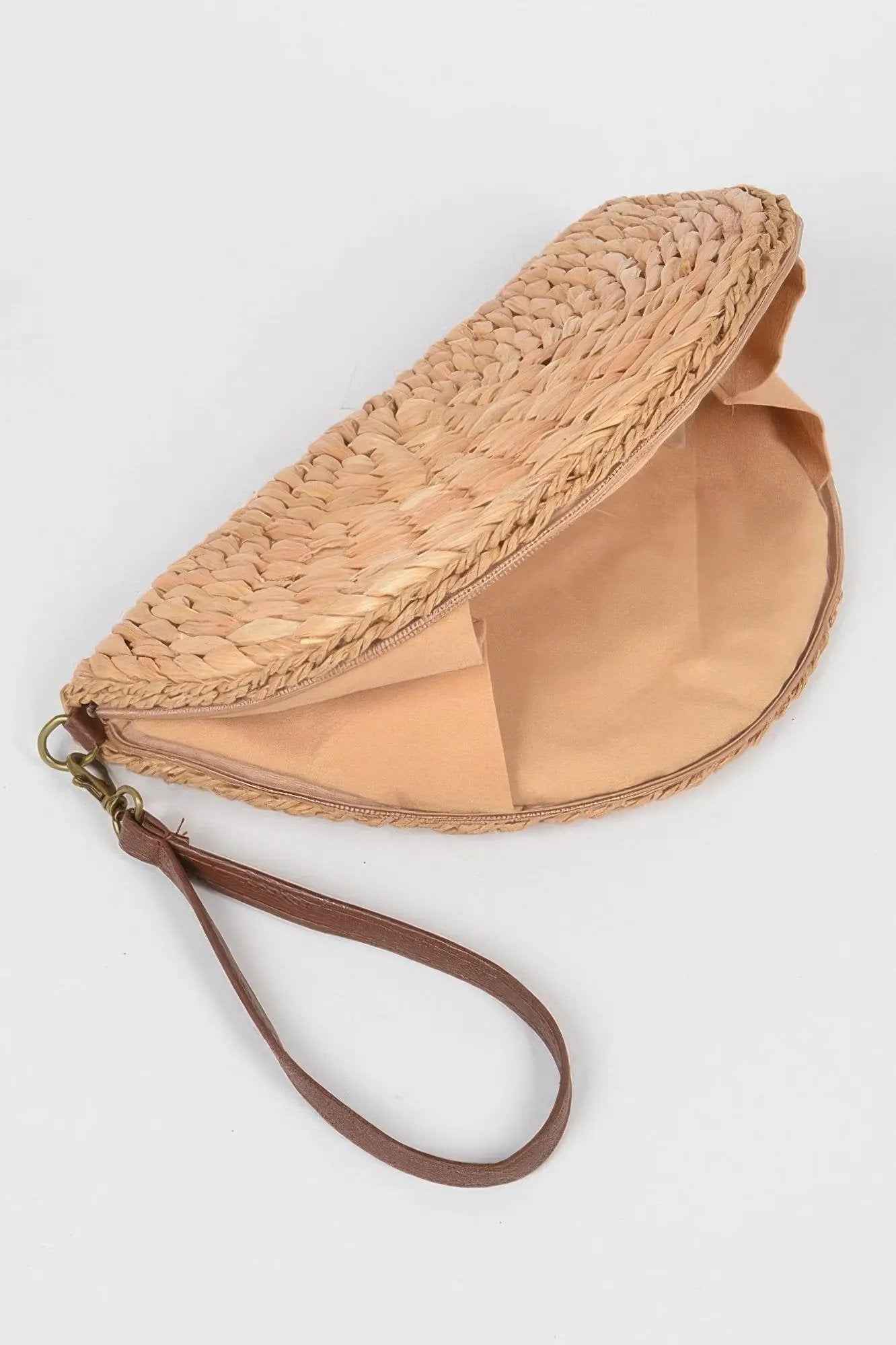Half Circle Straw Clutch