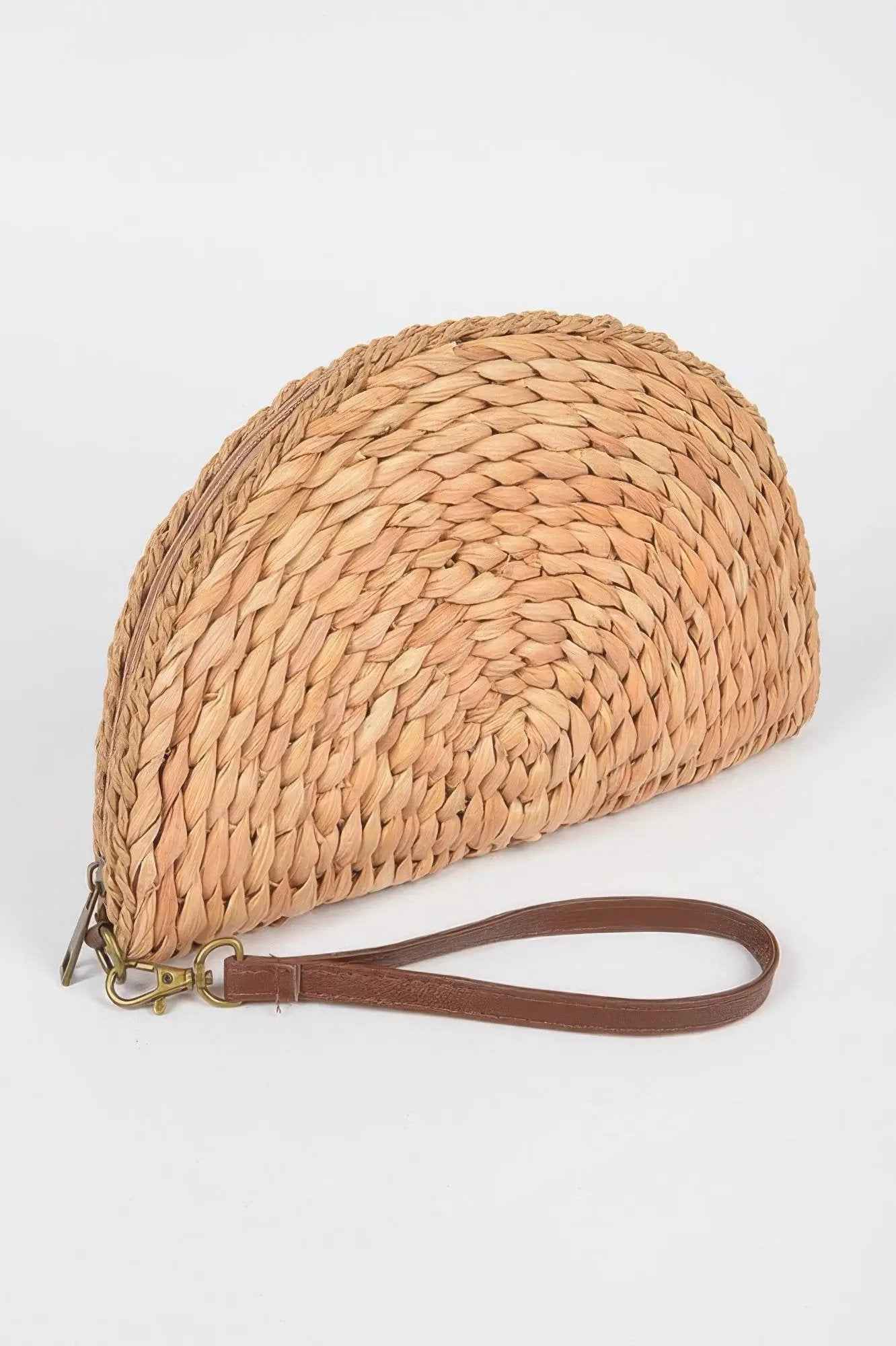 Half Circle Straw Clutch