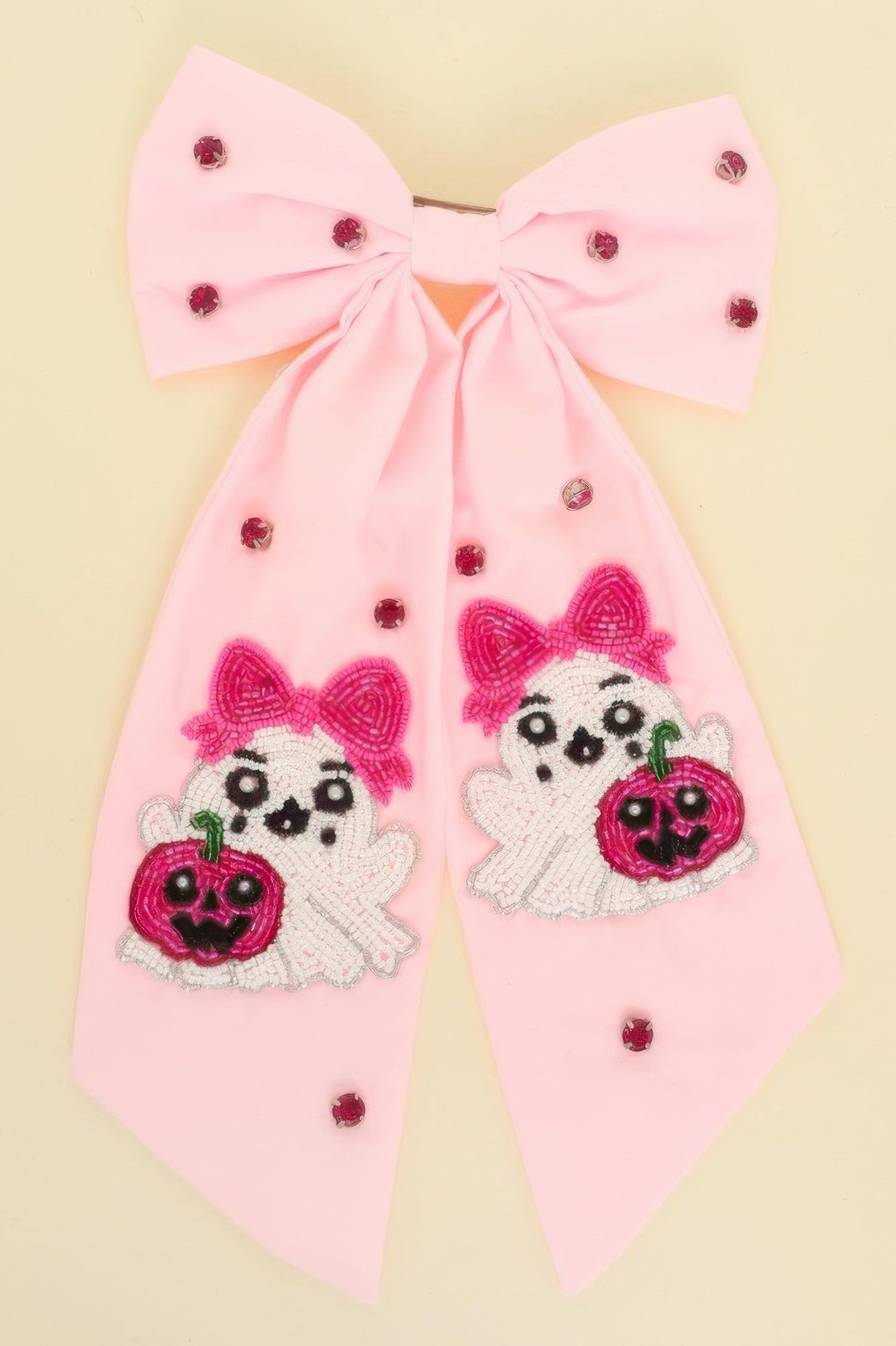 Halloween Theme Ghost Bow Barrette Hair Clip - DressAffection