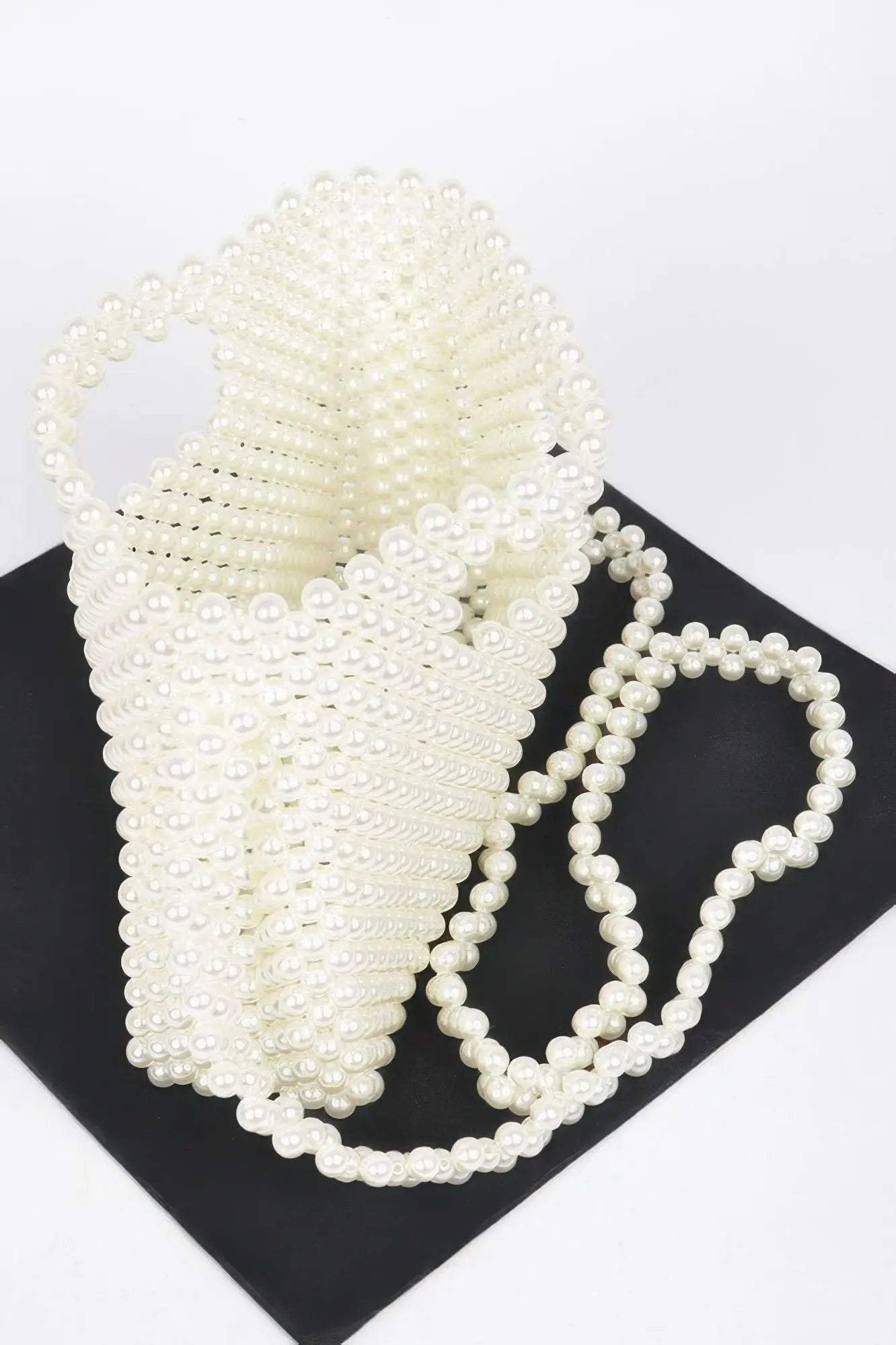 Hand Made Faux Pearl Bead Crossbody Bag - DressAffection