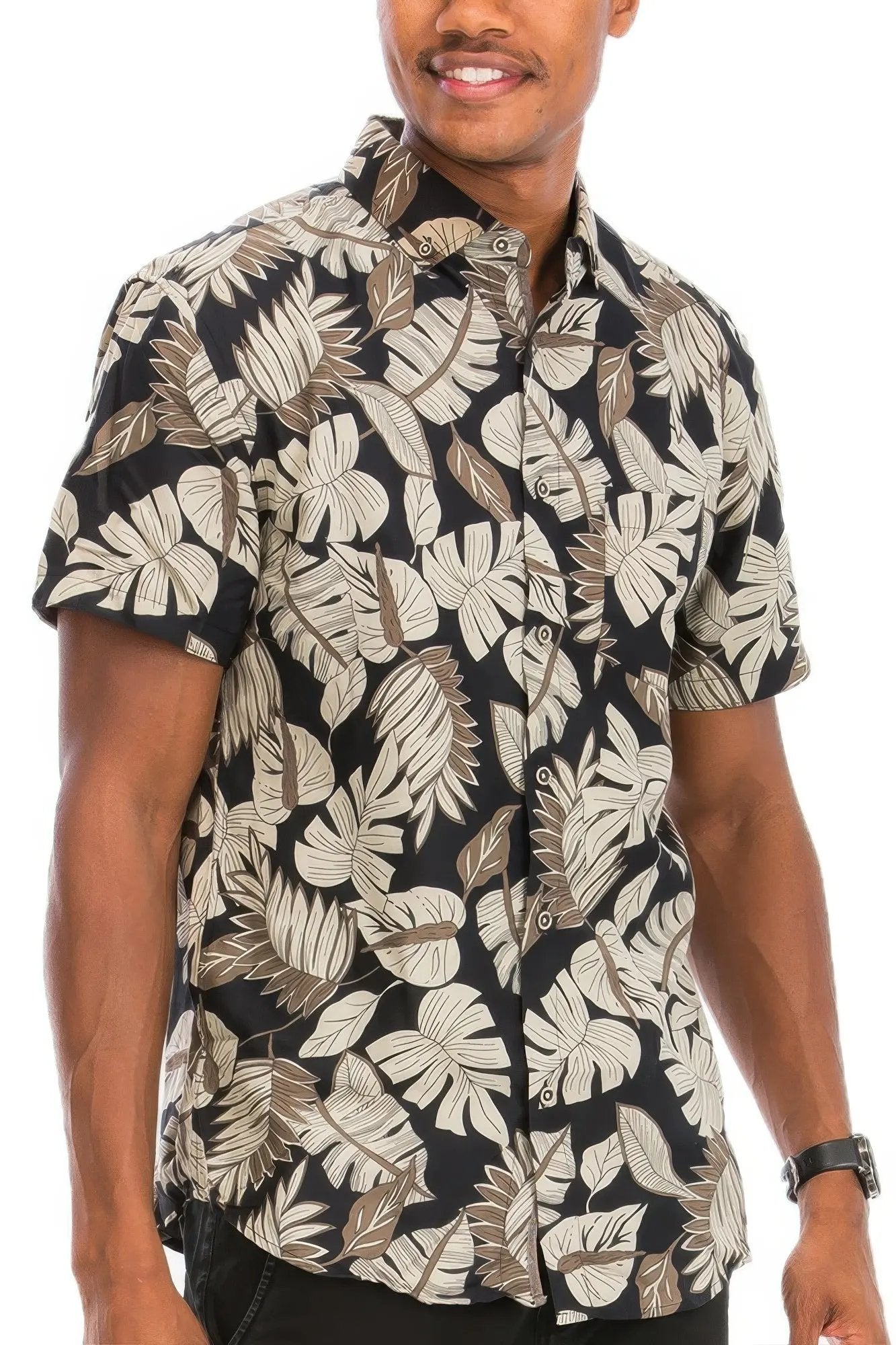Hawaiian Print Button Down Shirt - DressAffection