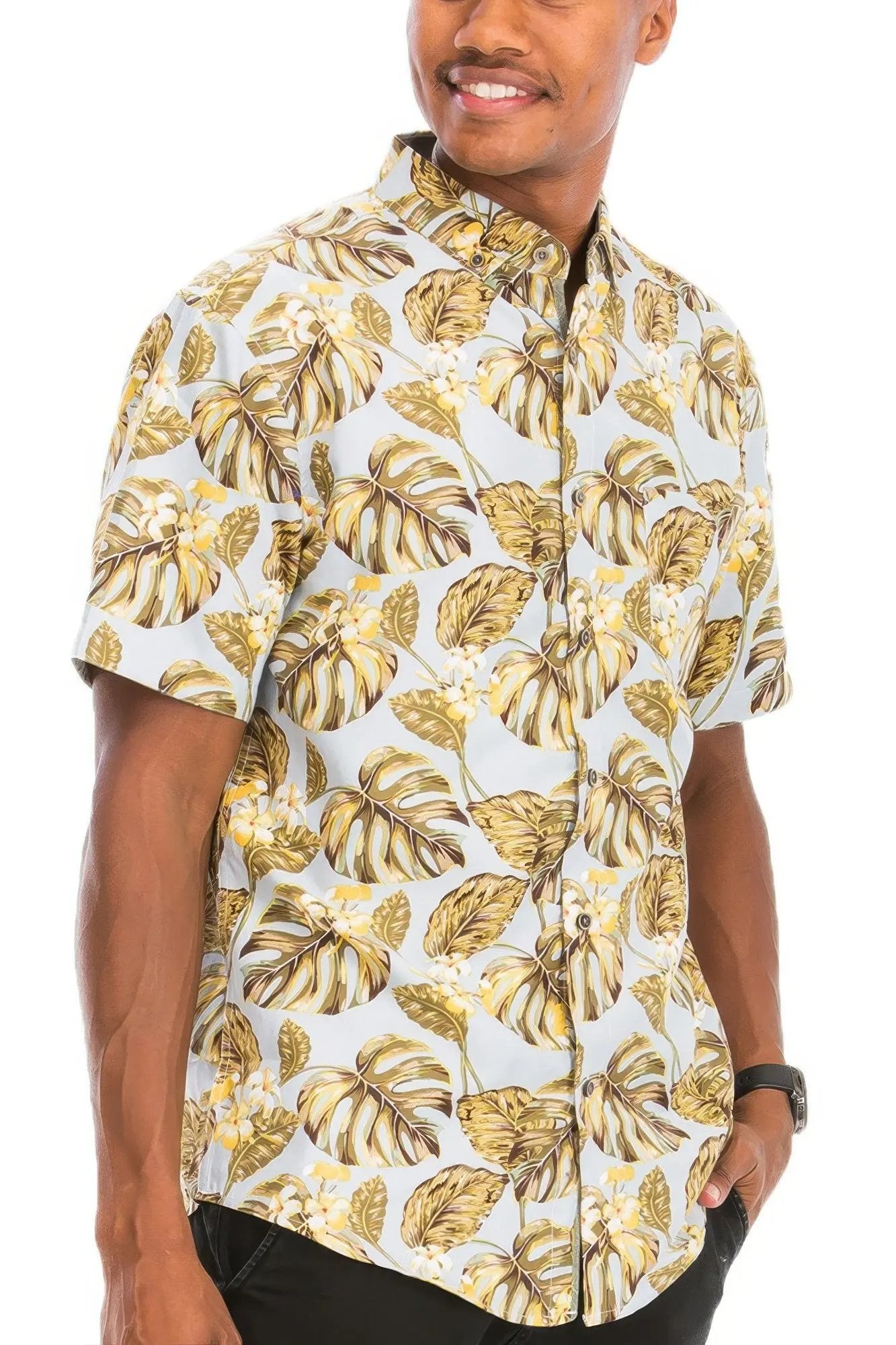 Hawaiian Print Button Down Shirt - DressAffection