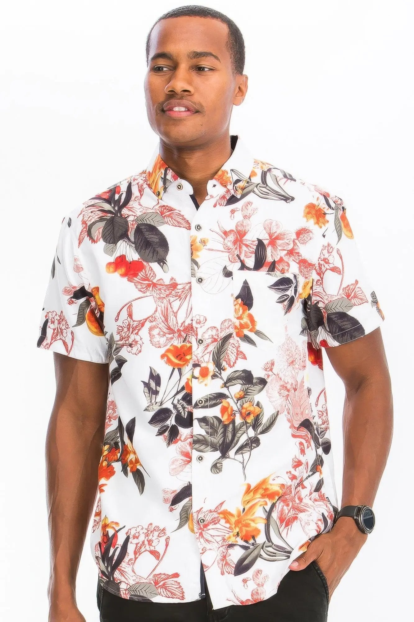 Hawaiian Print Button Down Shirt - DressAffection