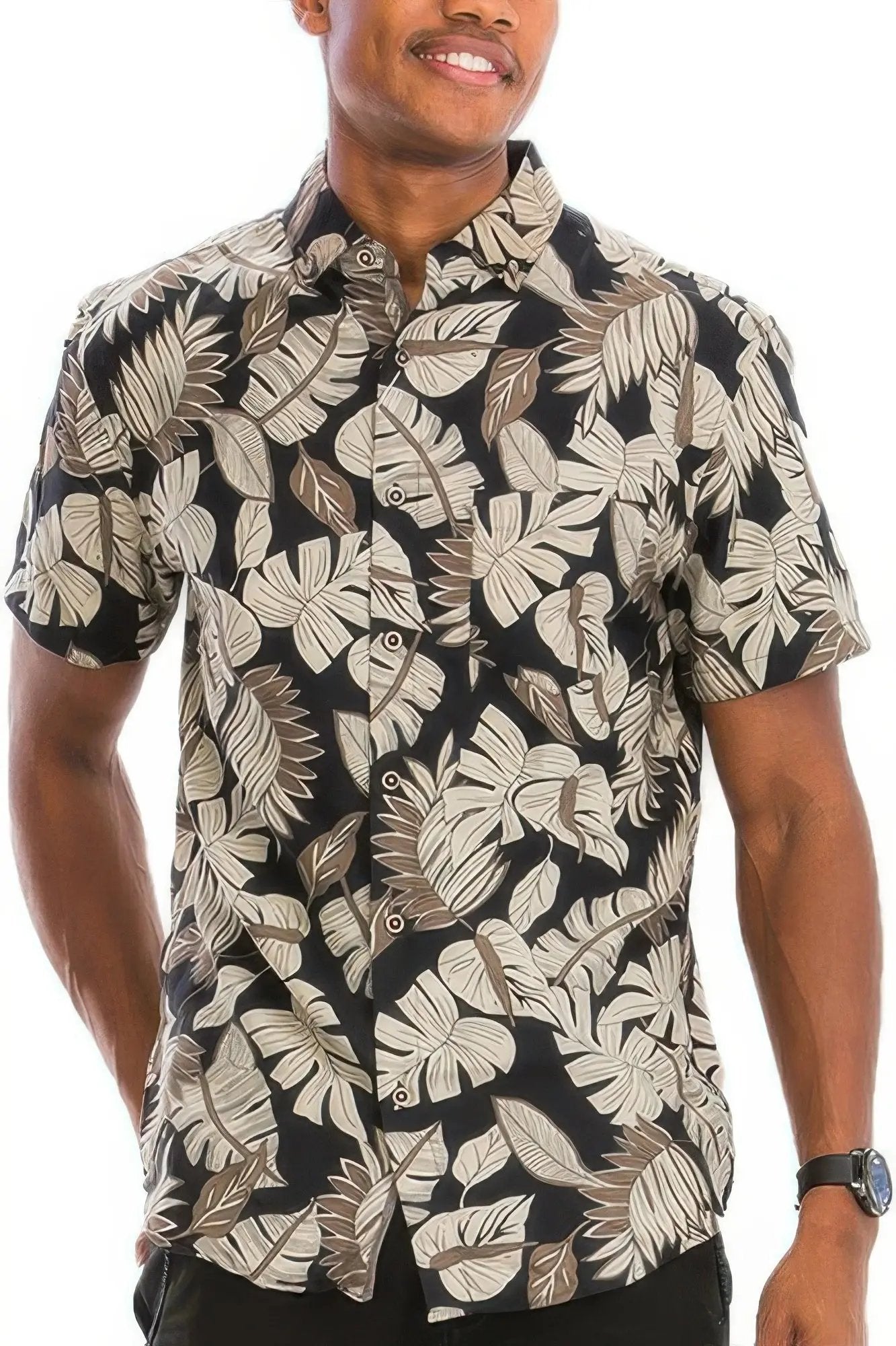 Hawaiian Print Button Down Shirt - DressAffection