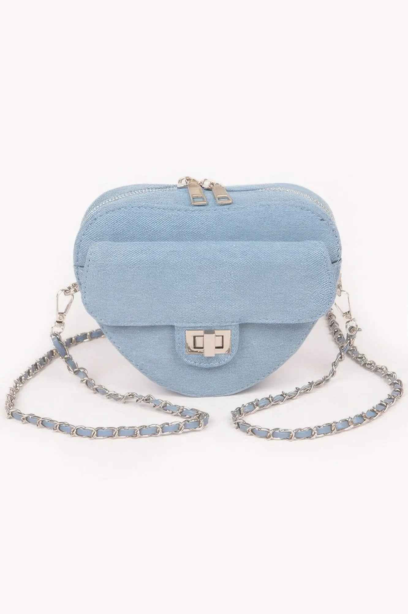 Heart Shape Denim Crossbody Bag