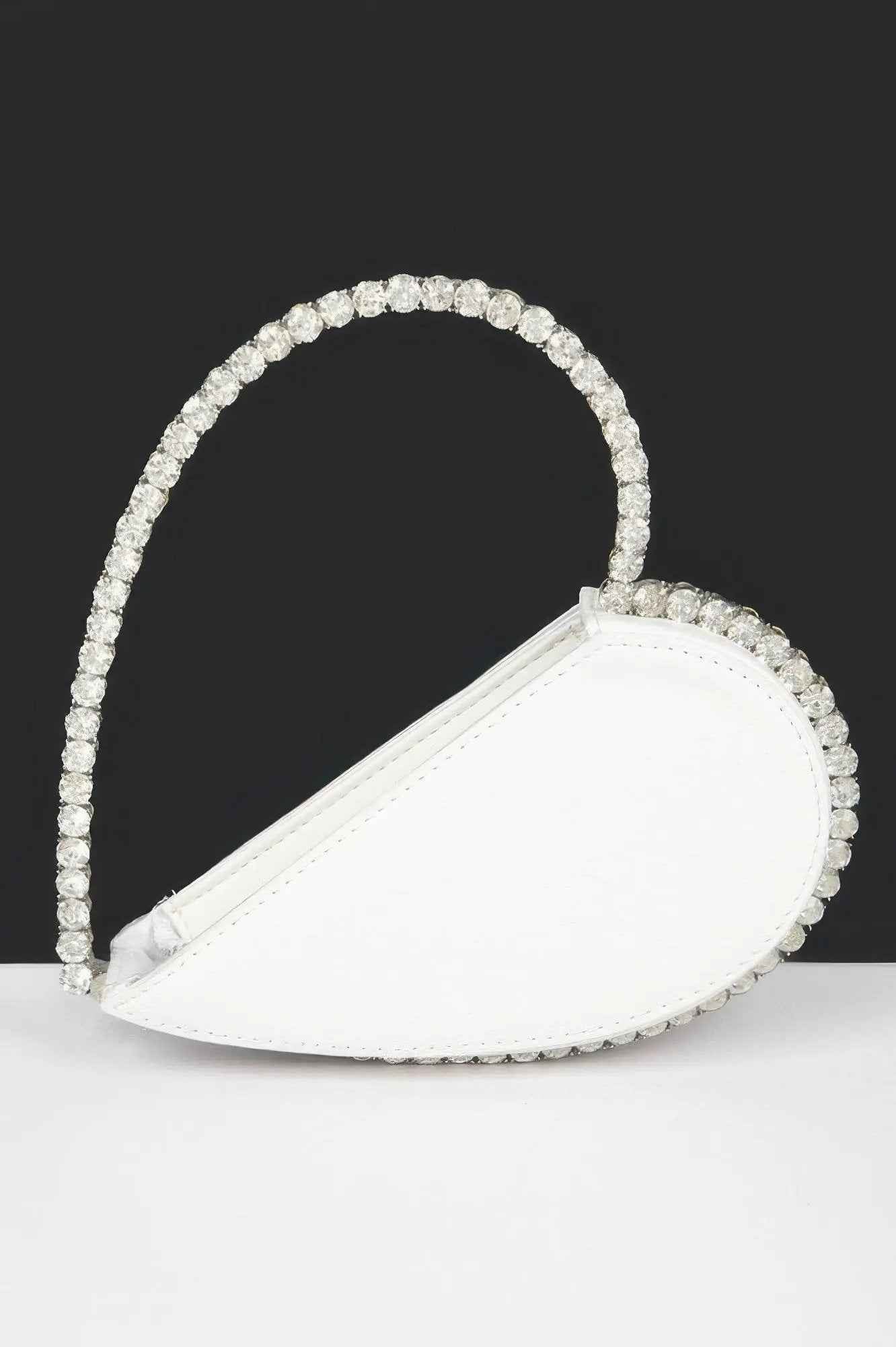 Heart Shape Stone Handle Clutch