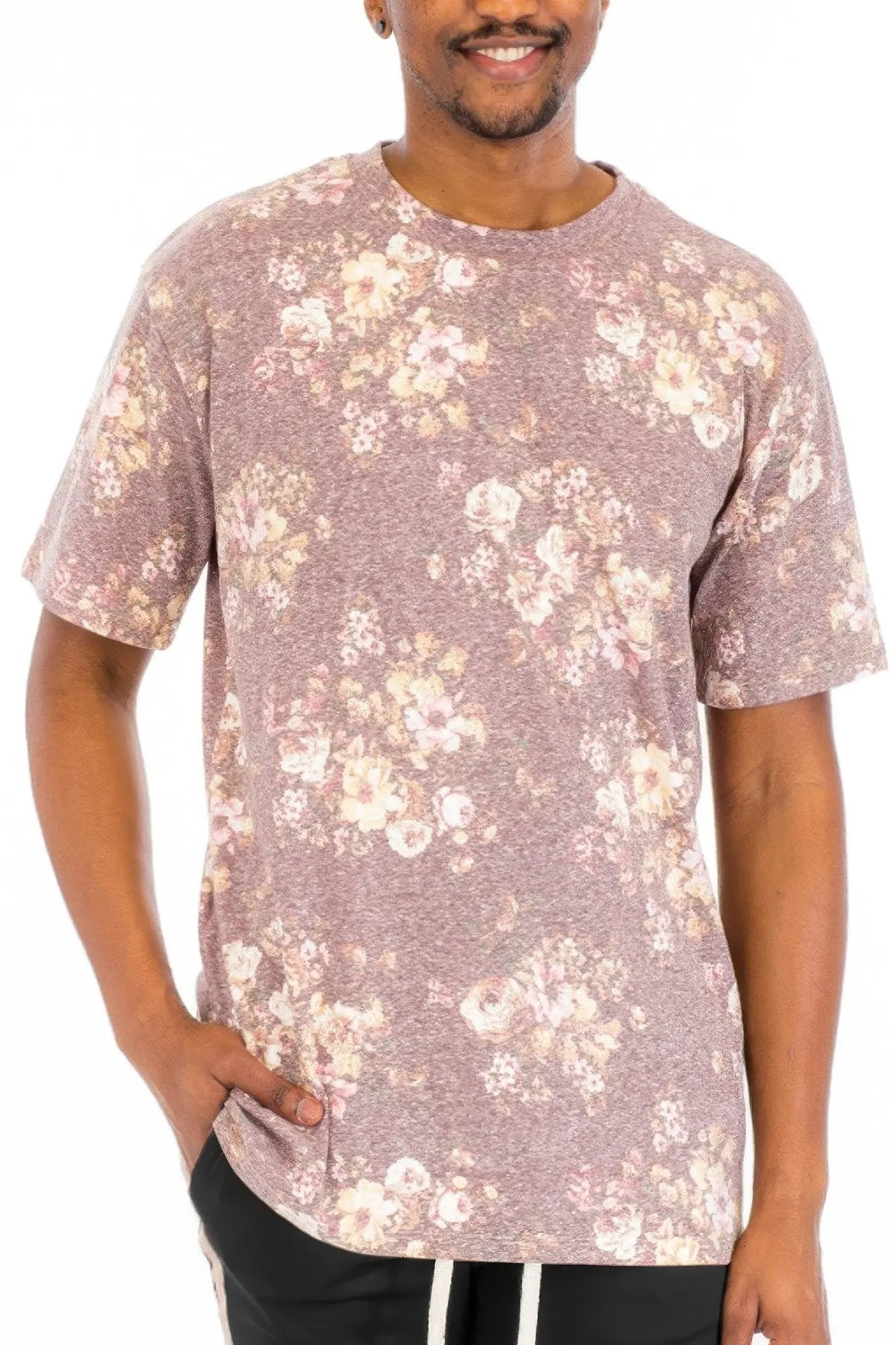 Heathered Floral Tshirt - DressAffection