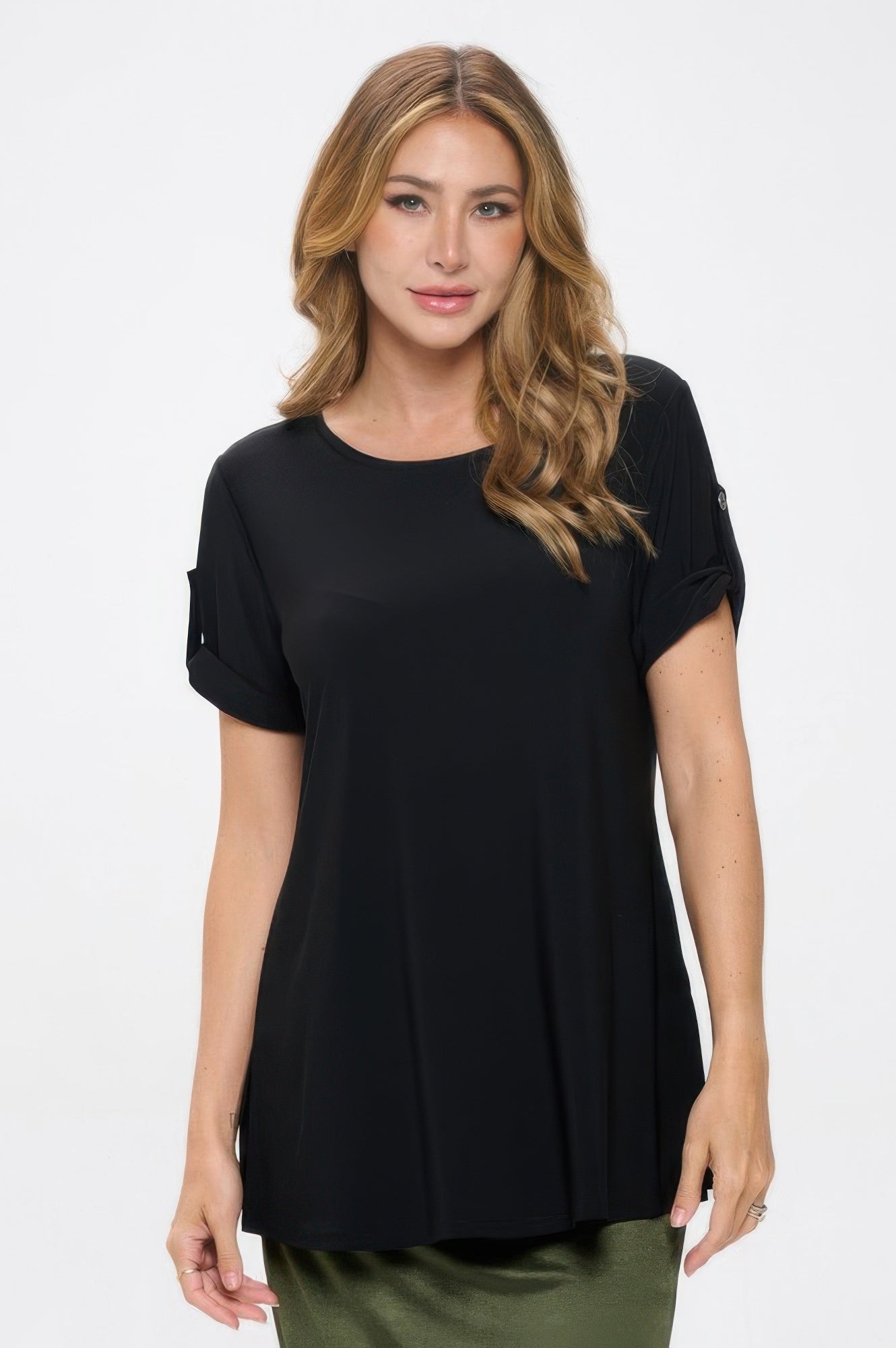 Hit Button Short Sleeve Top - DressAffection