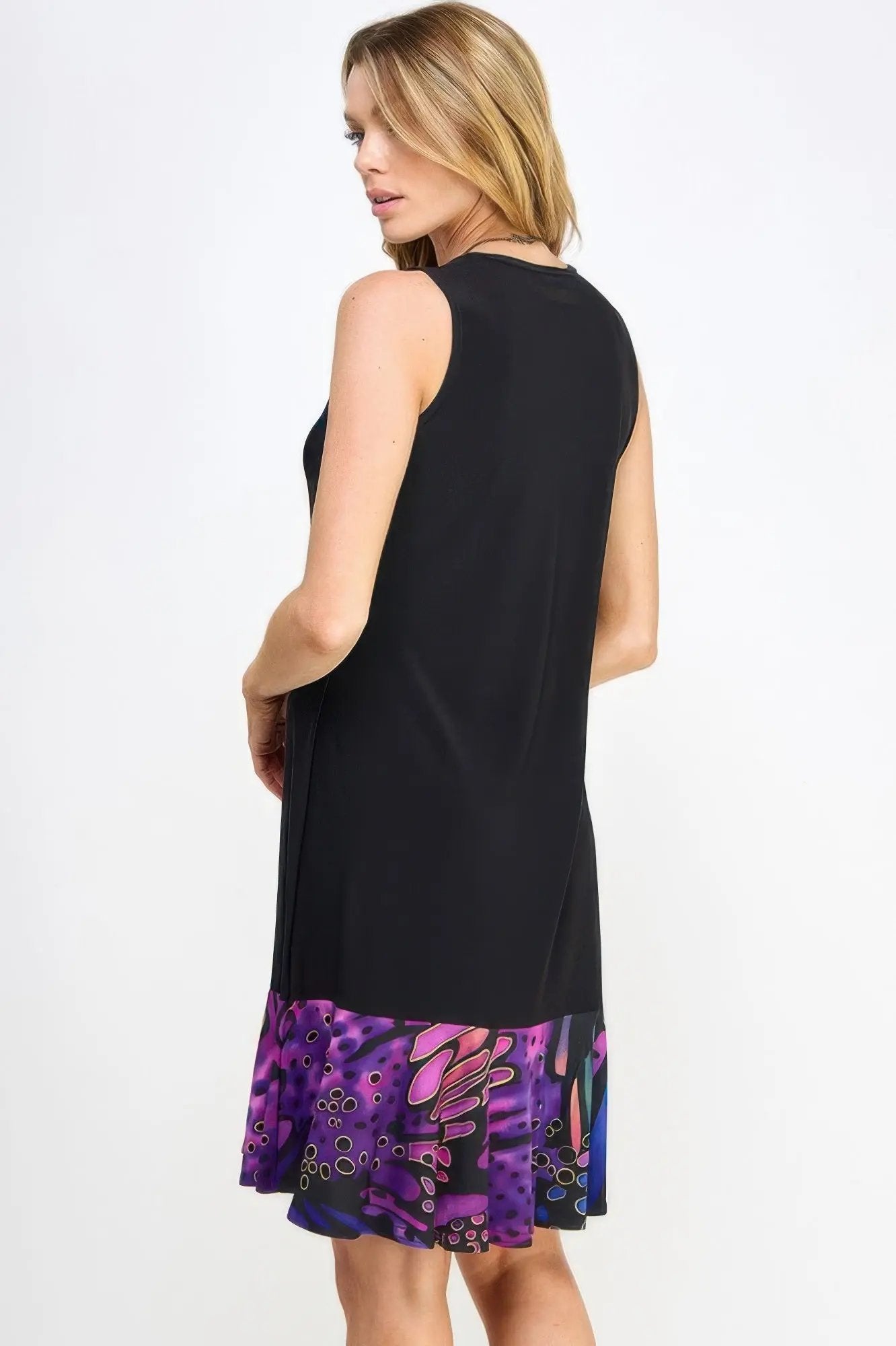 Hit Contrast Print Tank Dress - DressAffection
