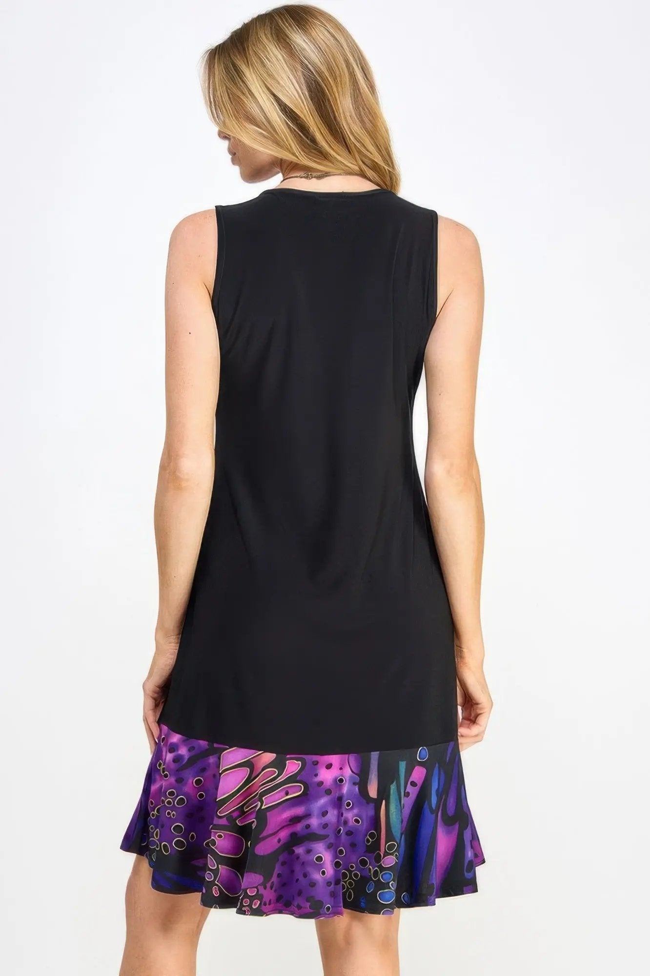 Hit Contrast Print Tank Dress - DressAffection