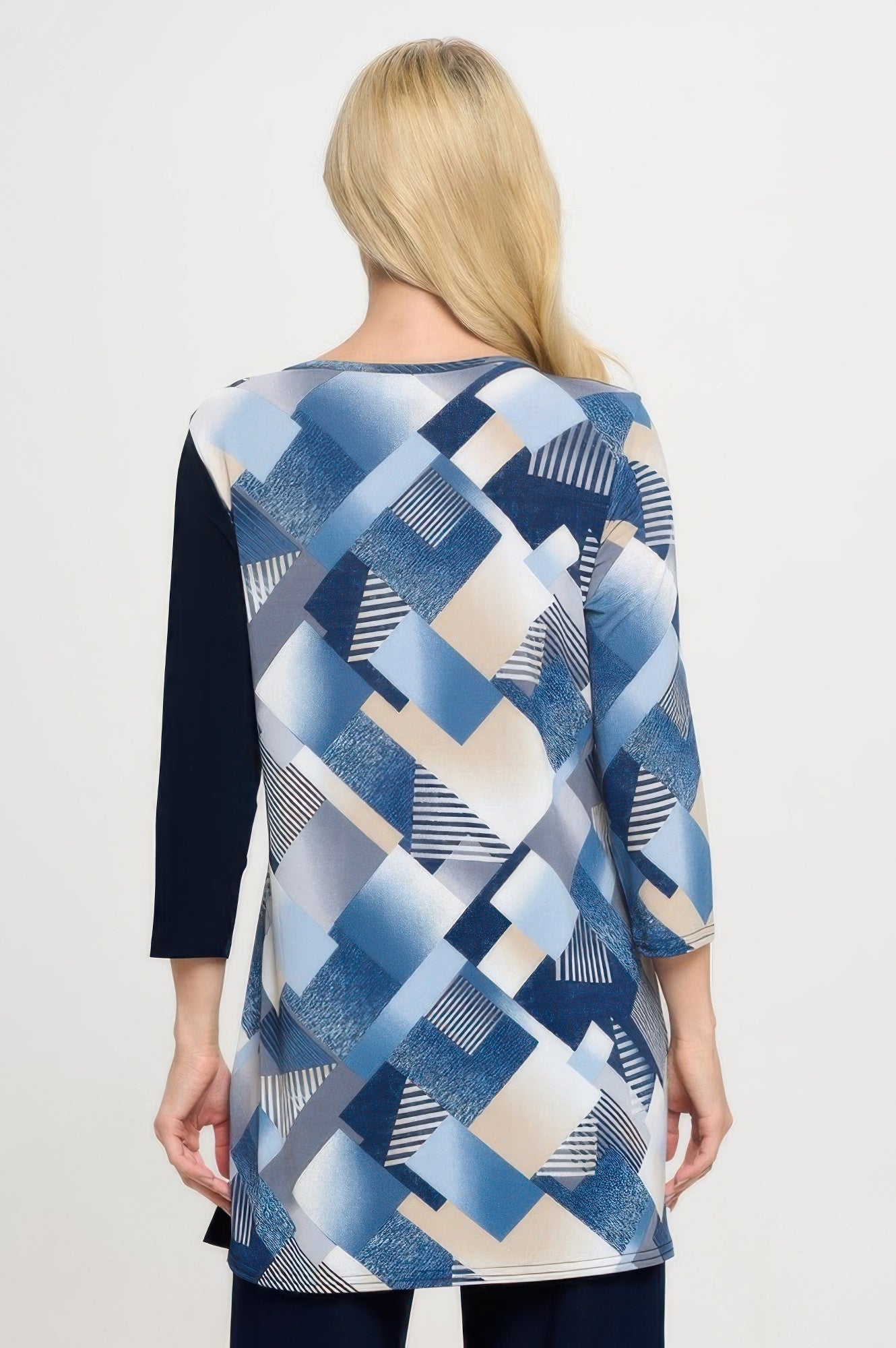 Hit Contrast V-neck Tunic Top - DressAffection