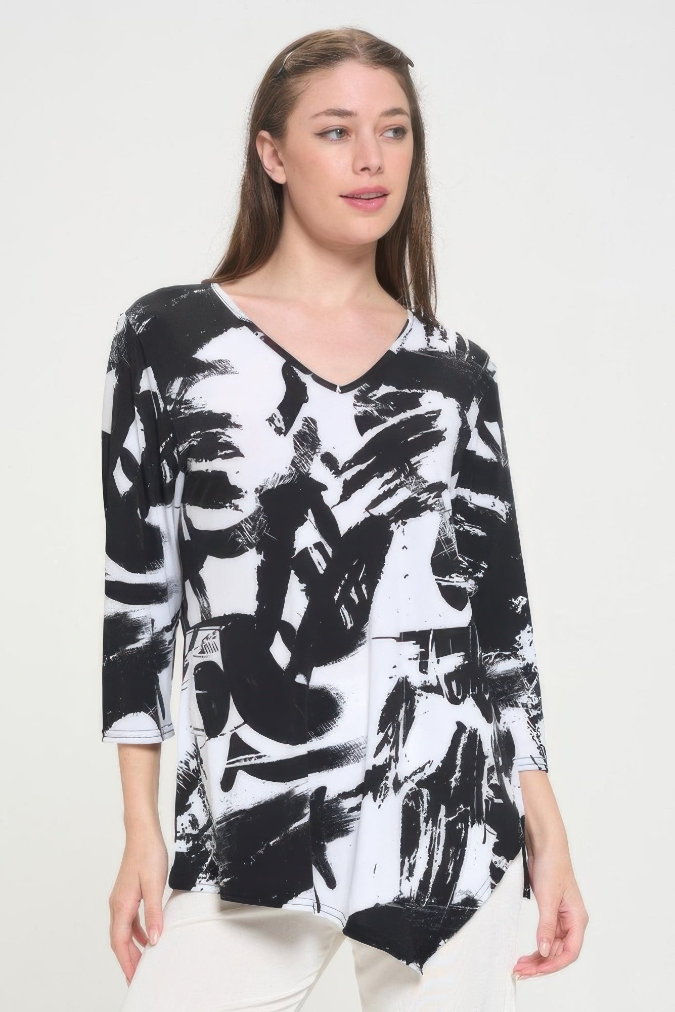 Hit Point V Neck Top - DressAffection