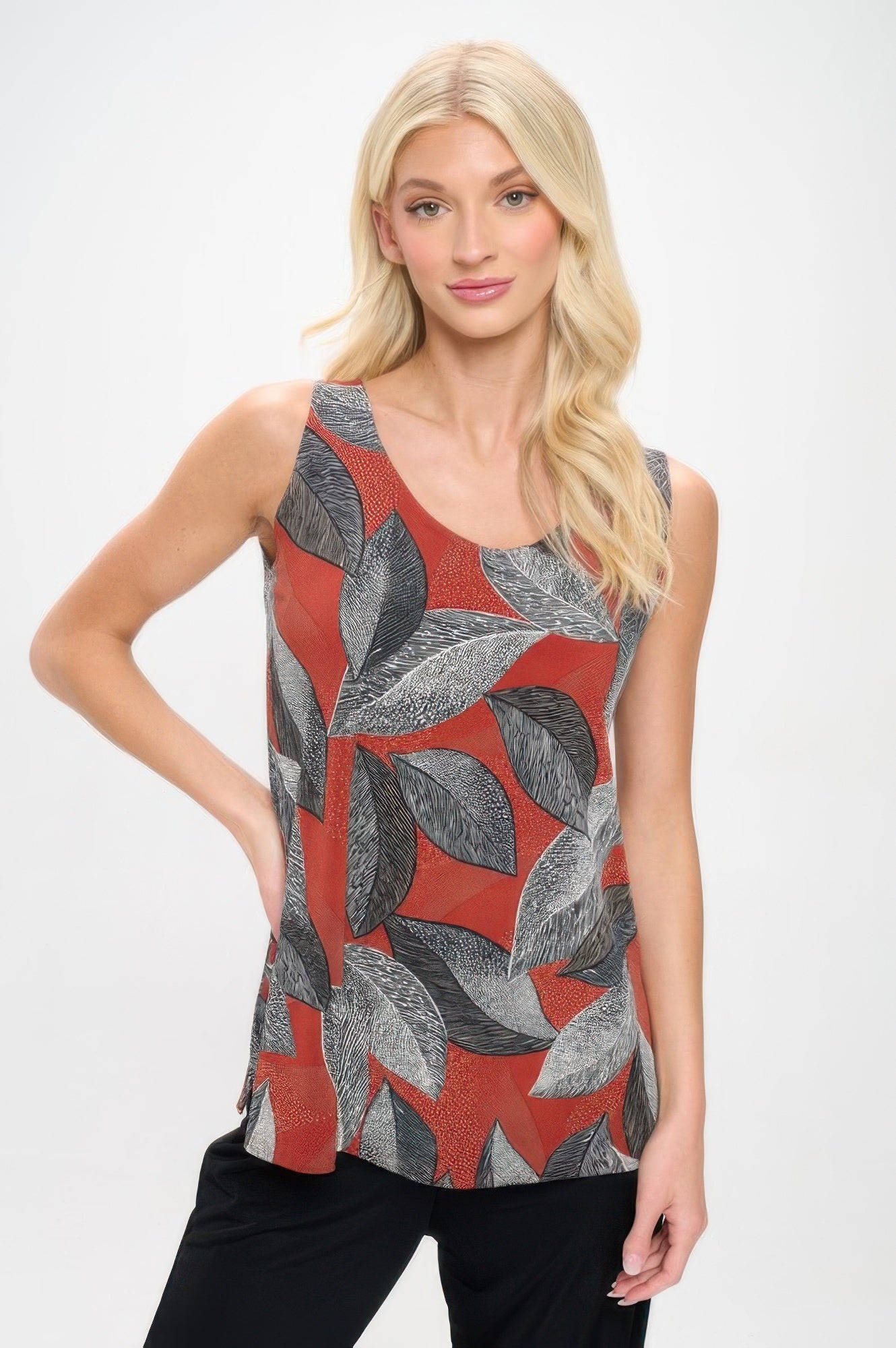 Hit Print Sleeveless Tank Top - DressAffection