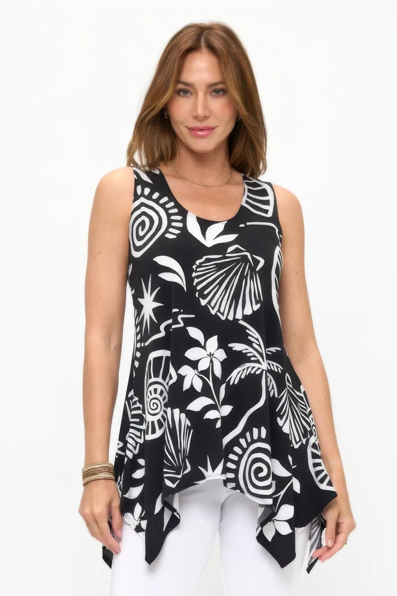 Hit Shark Bite Hem Tank - DressAffection