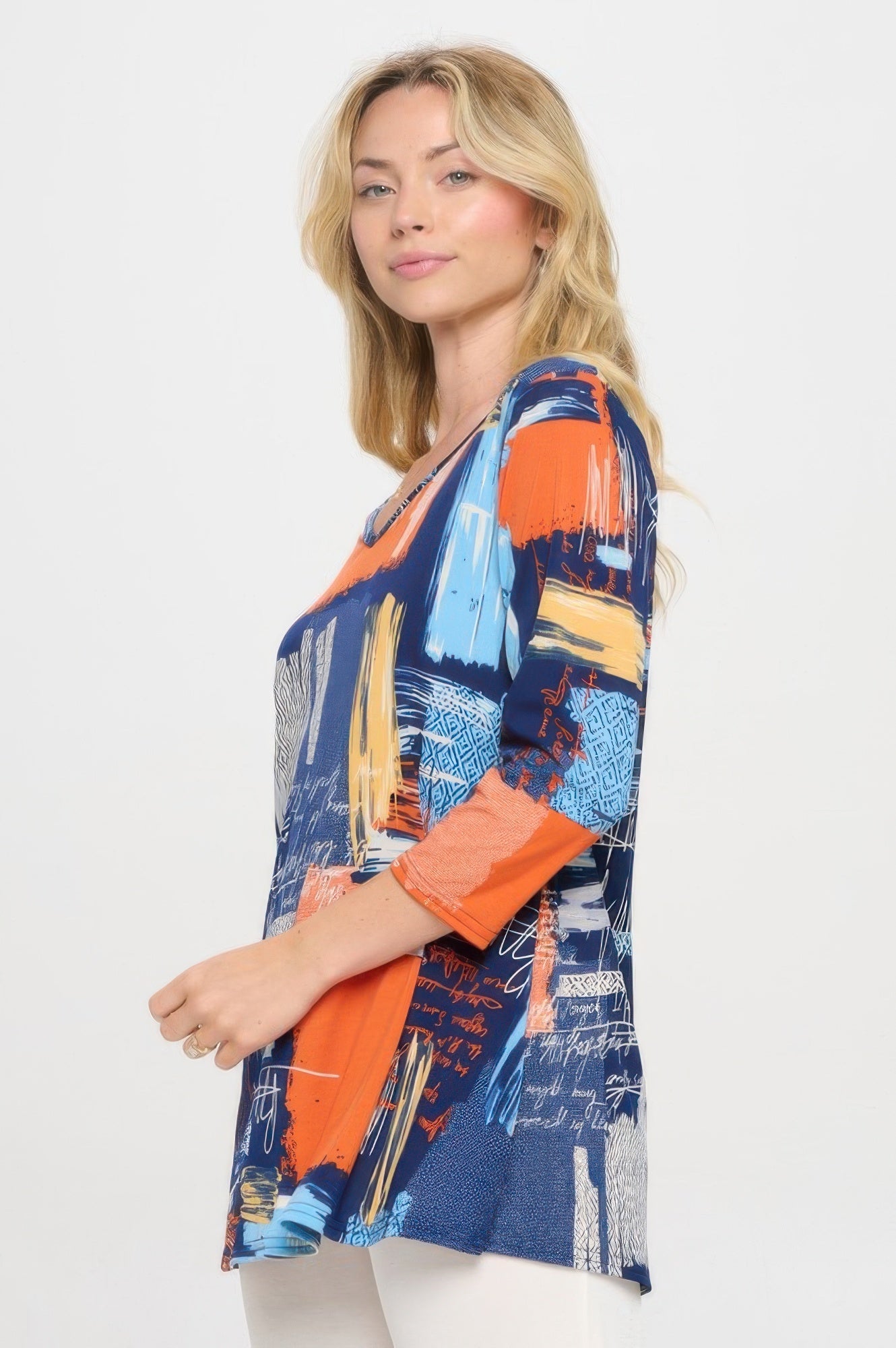 Hit V-neck Band Top W/vent - DressAffection