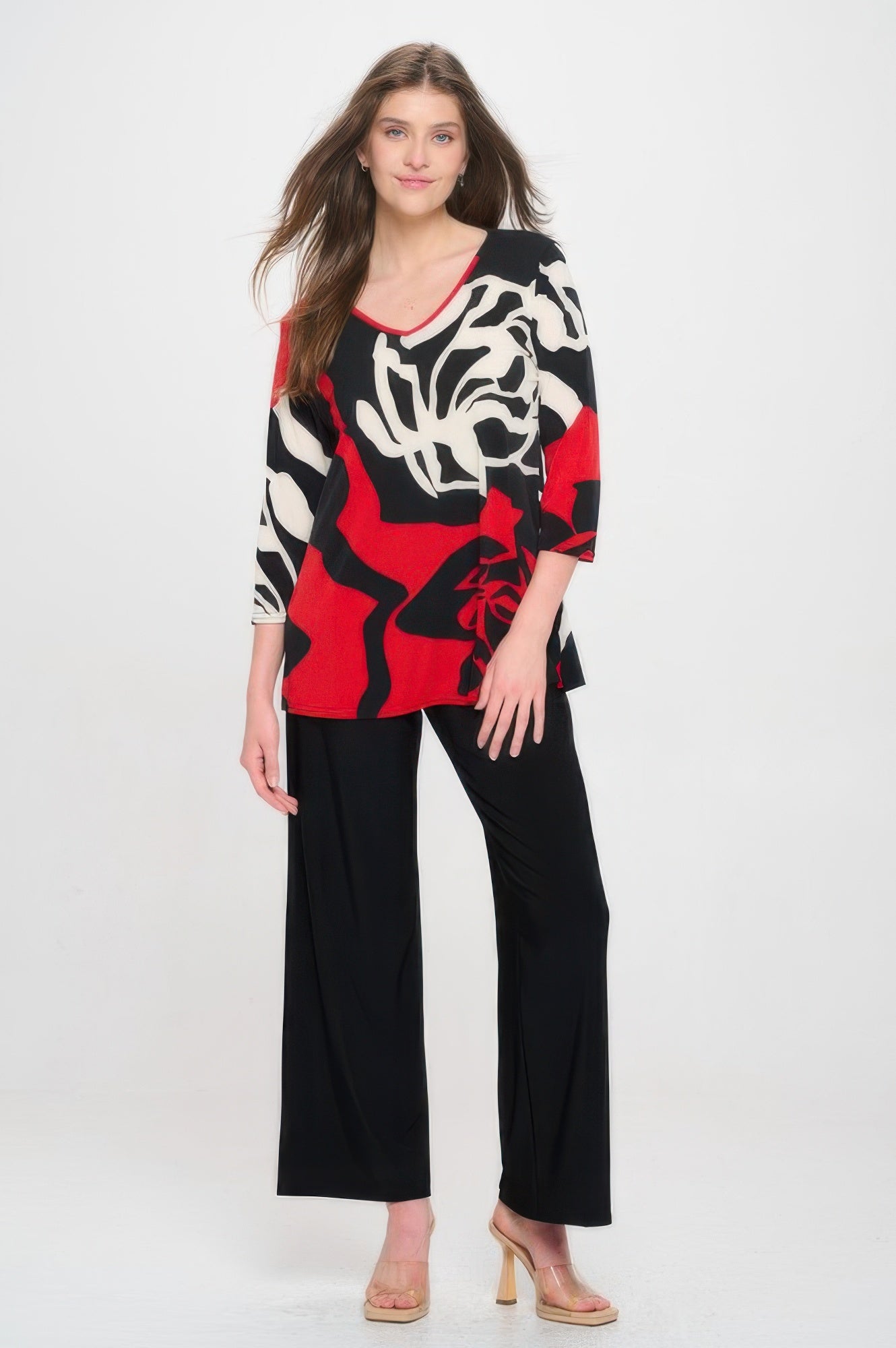 Hit V-neck Band Top W/vent - DressAffection