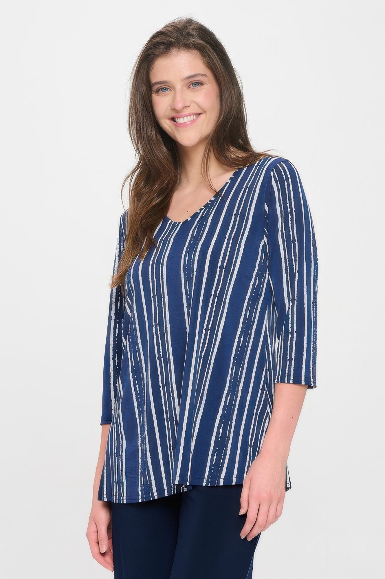 Hit V-neck Band Top W/vent - DressAffection