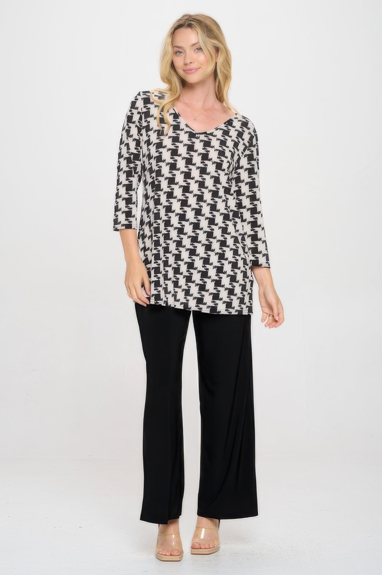 Hit V-neck Band Top W/vent - DressAffection