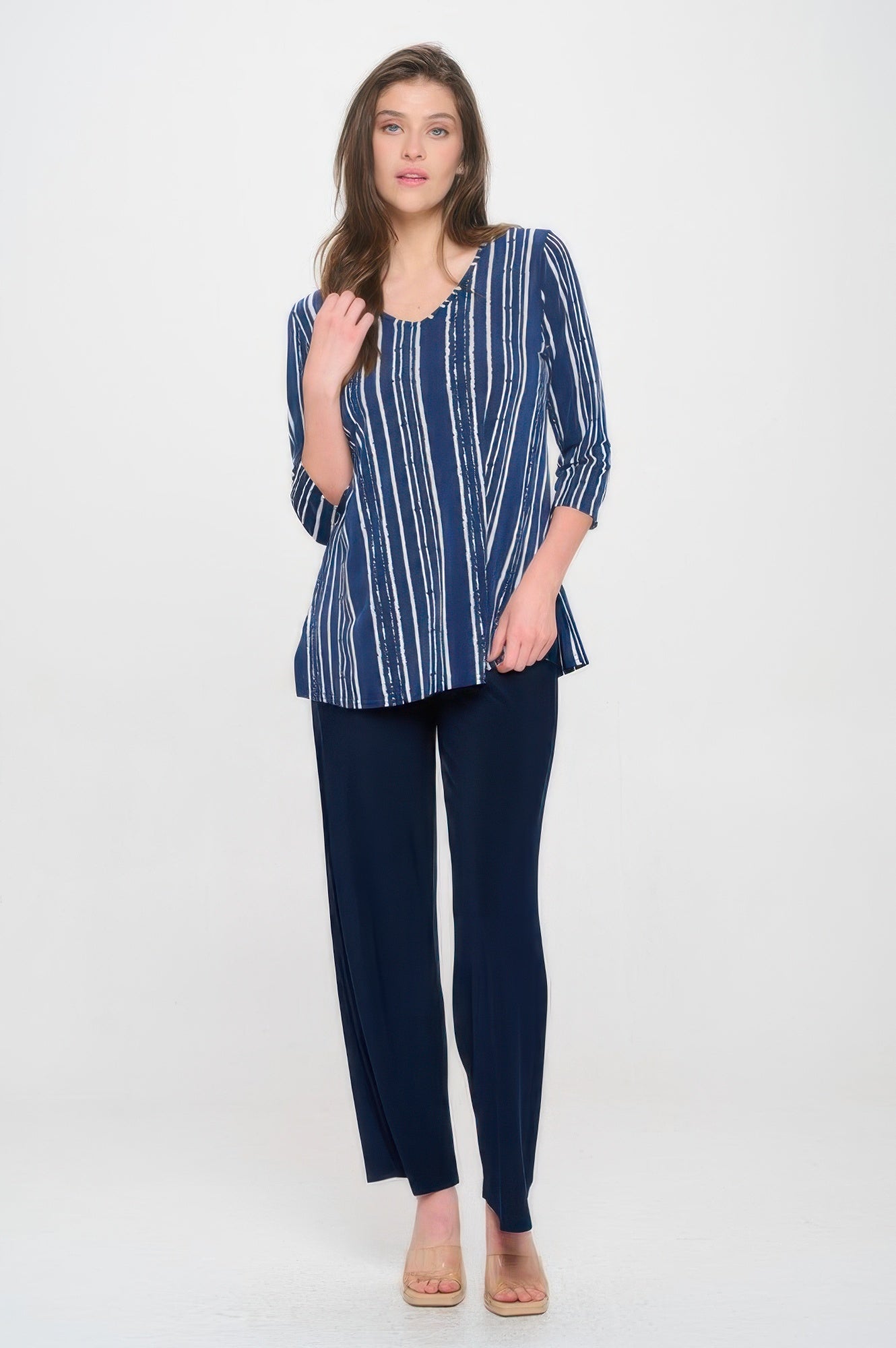 Hit V-neck Band Top W/vent - DressAffection