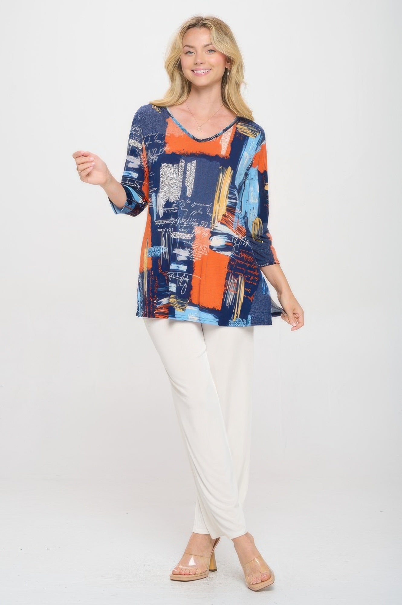 Hit V-neck Band Top W/vent - DressAffection