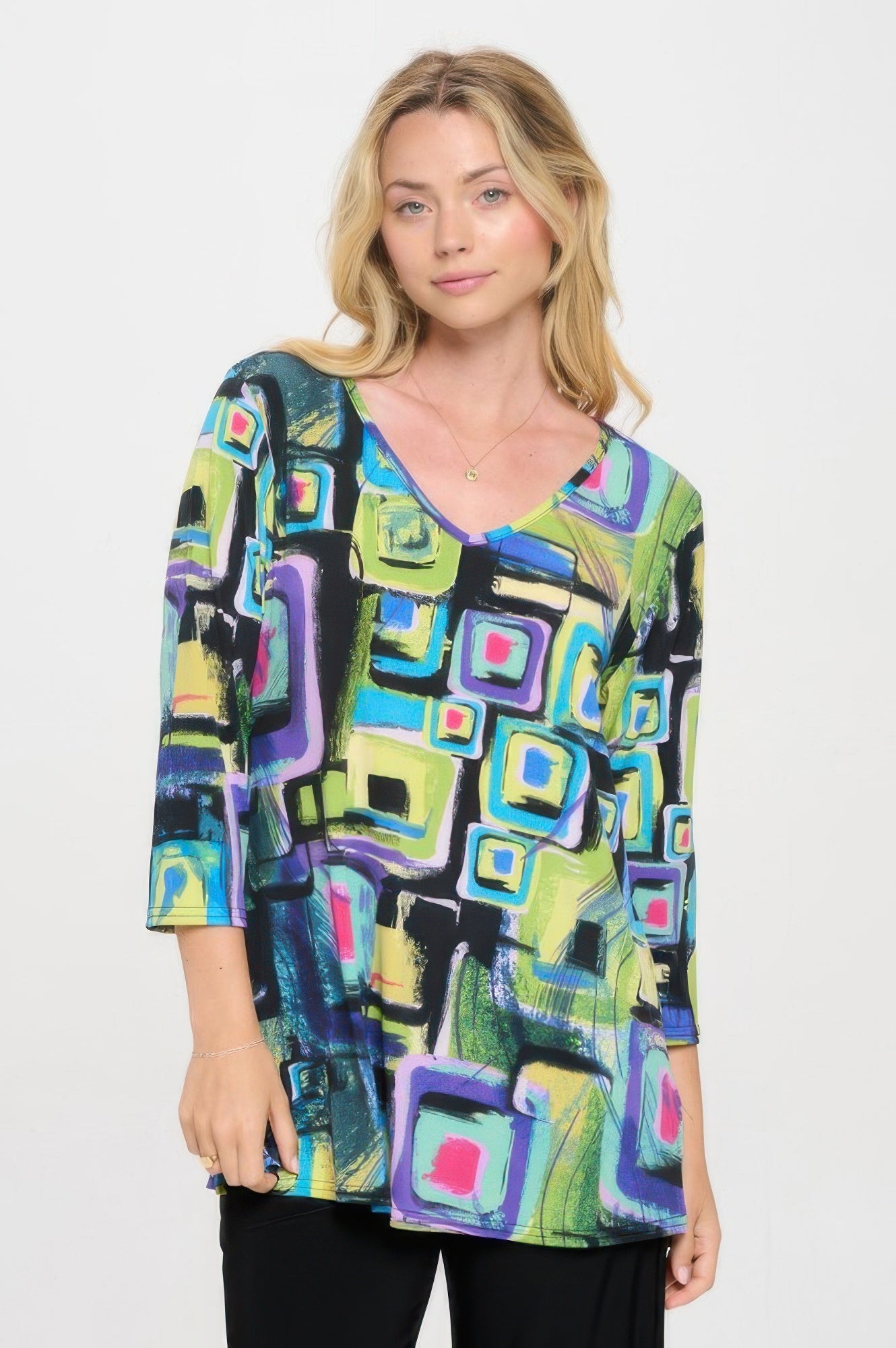 Hit V-neck Band Top W/vent - DressAffection