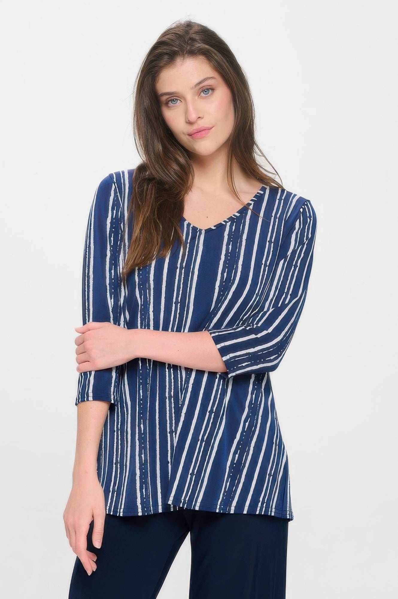 Hit V-neck Band Top W/vent - DressAffection